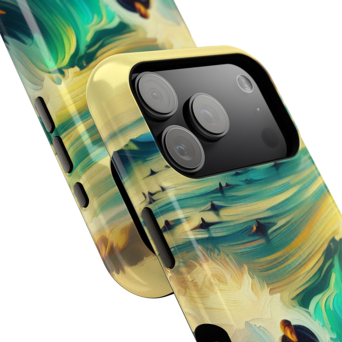 Surfing Waves Impact-Resistant Phone Case — Colorful Surfer Design