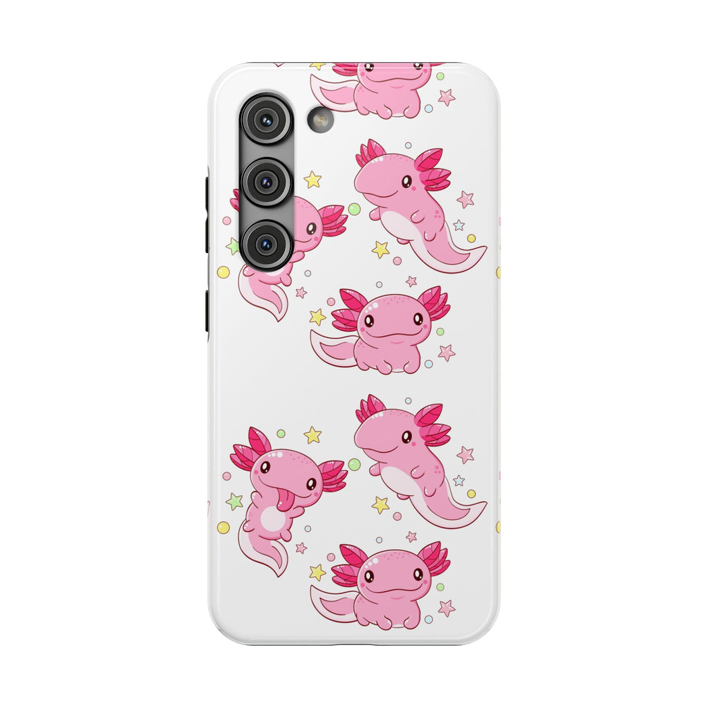 Cute Pink Axolotl Impact-Resistant Phone Case for iPhone and Galaxy
