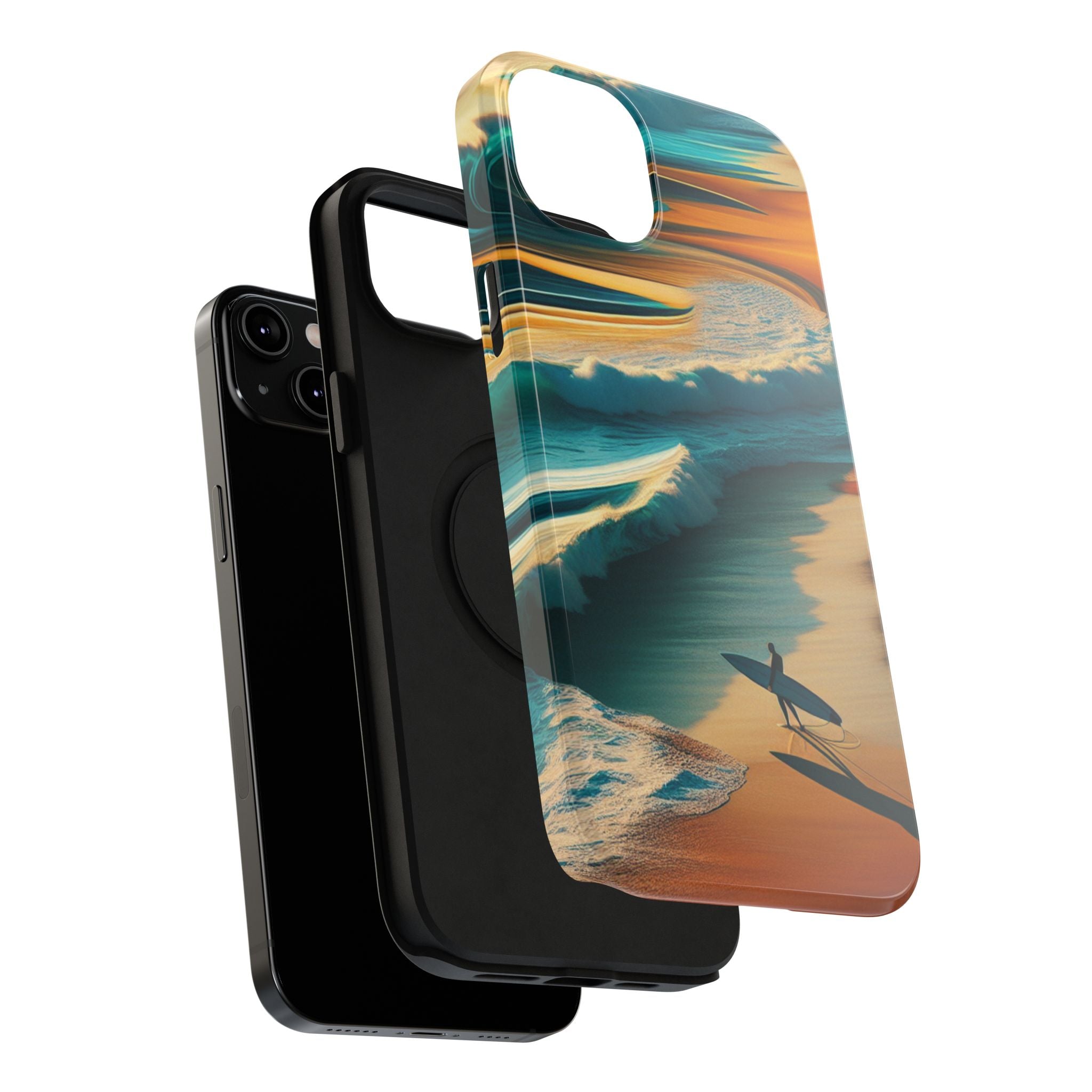 Impact Resistant Phone Case, Surf Wave Beach Lovers, Ocean Waves Design