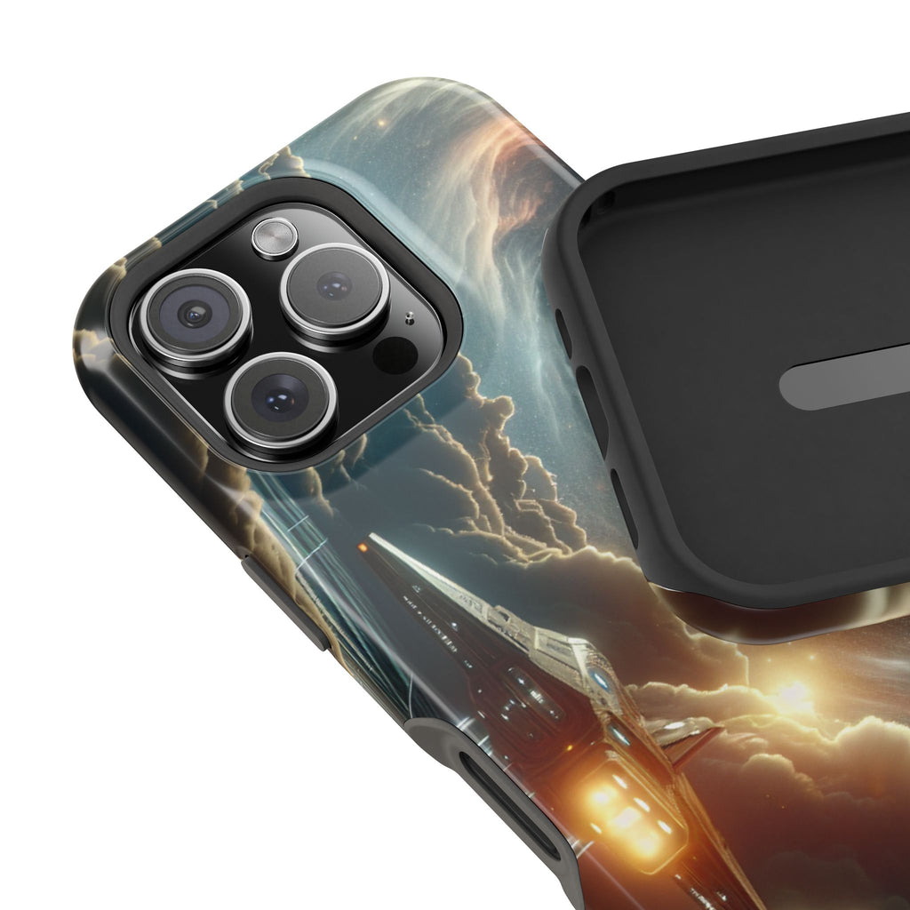 Spacecraft Vortex Phone Case — Impact-Resistant Sci‑Fi iPhone Cover