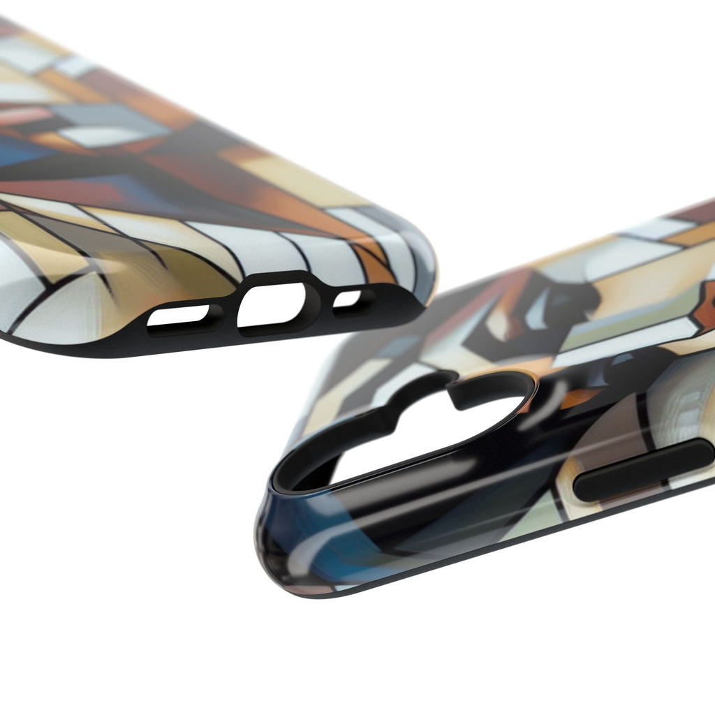 Impact-Resistant Phone Case — Modern Geometric Portrait Design