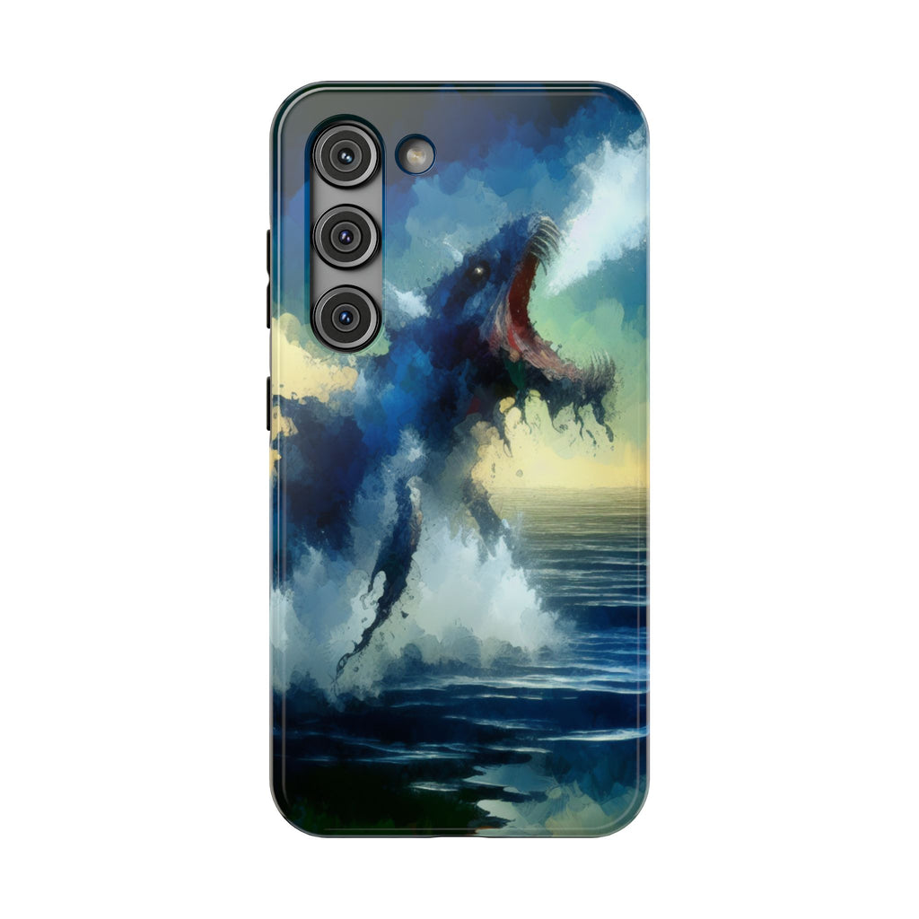 Shark Wave Impact-Resistant Phone Case — Ocean Monster Art Protective Cover