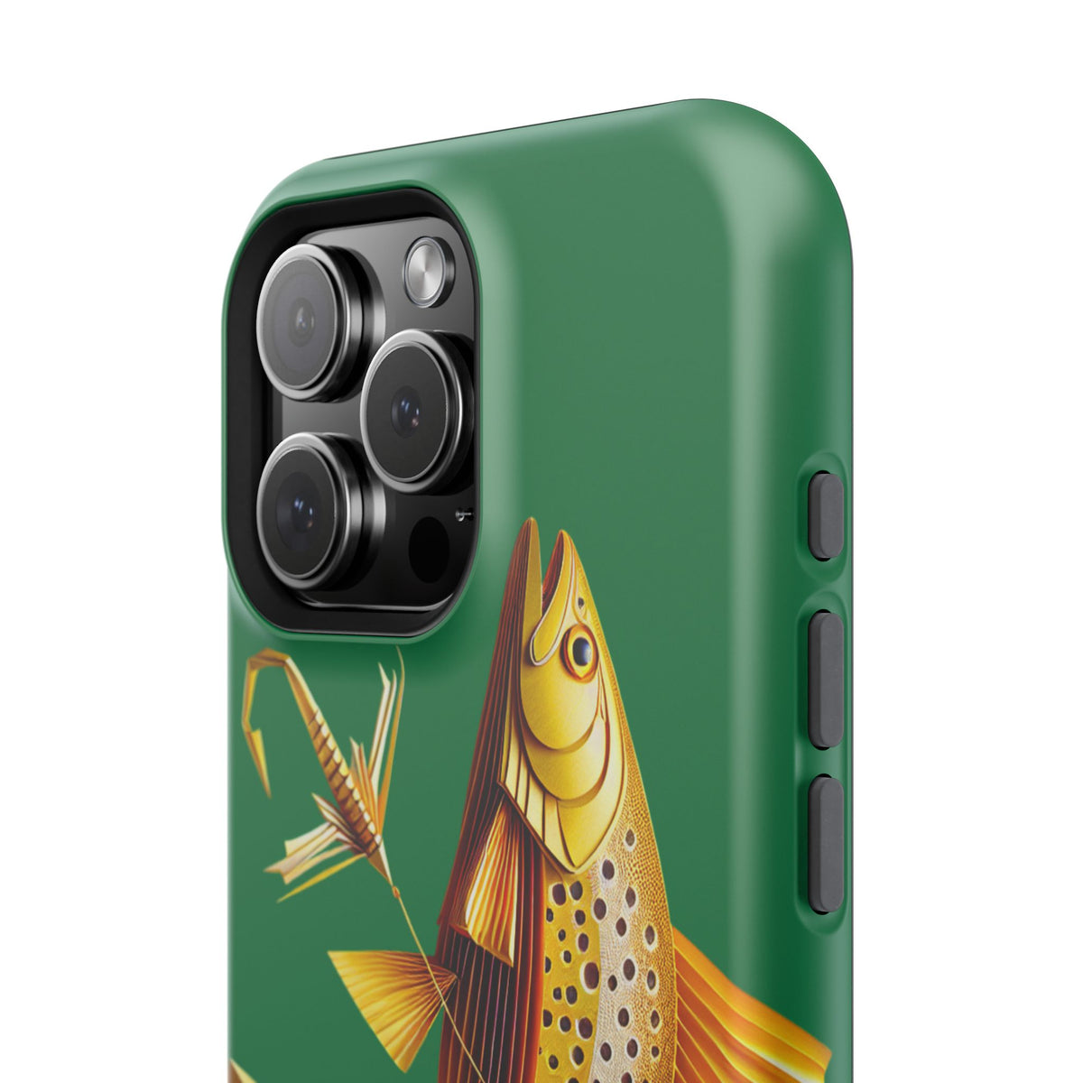 Golden Fish on Green Impact-Resistant Phone Case