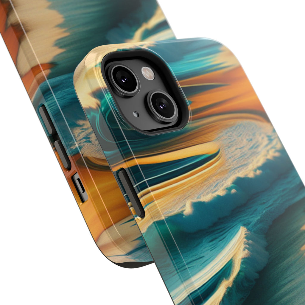 Impact Resistant Phone Case, Surf Wave Beach Lovers, Ocean Waves Design