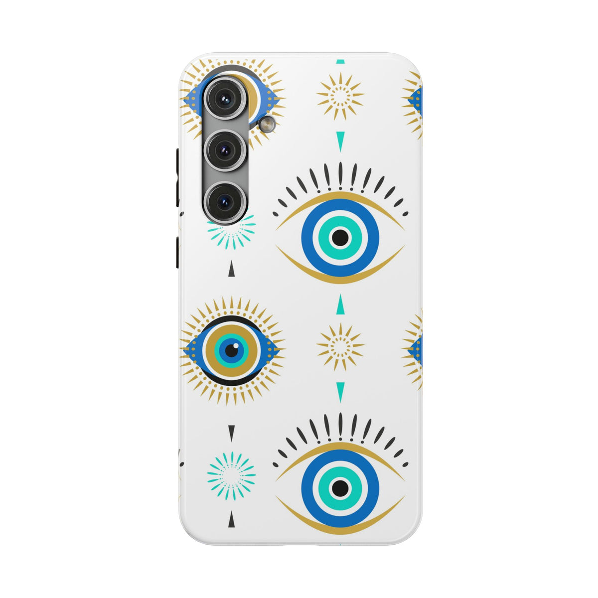 Evil Eye Impact-Resistant Phone Case – Protective Blue & Gold Charm Design