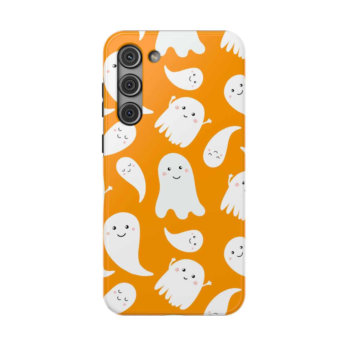 Halloween Ghosts Impact-Resistant Phone Case — Cute Orange Ghost Pattern
