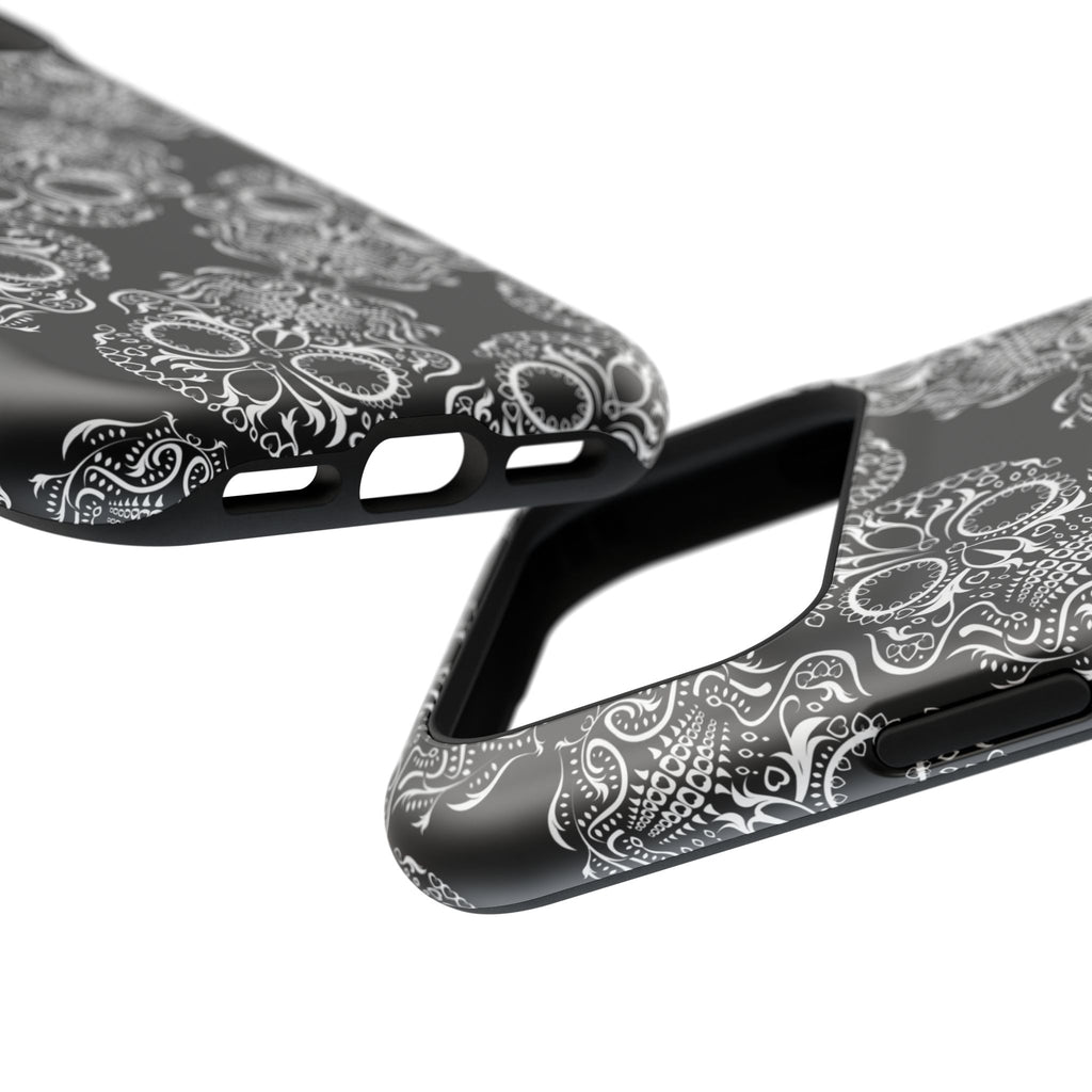 Skull Pattern Black & White Gothic Tough Cases for iPhone