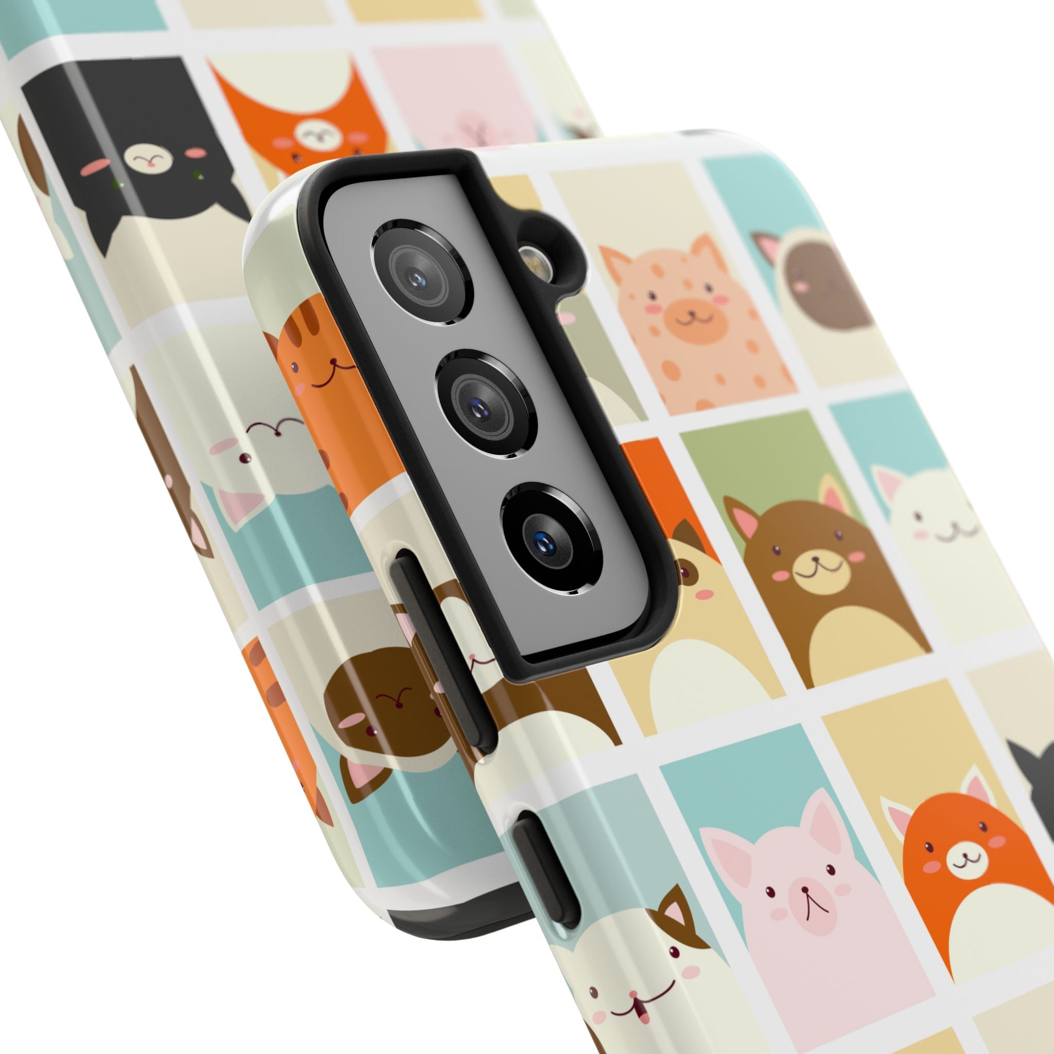 Cute Grid Cats Tough Phone Case