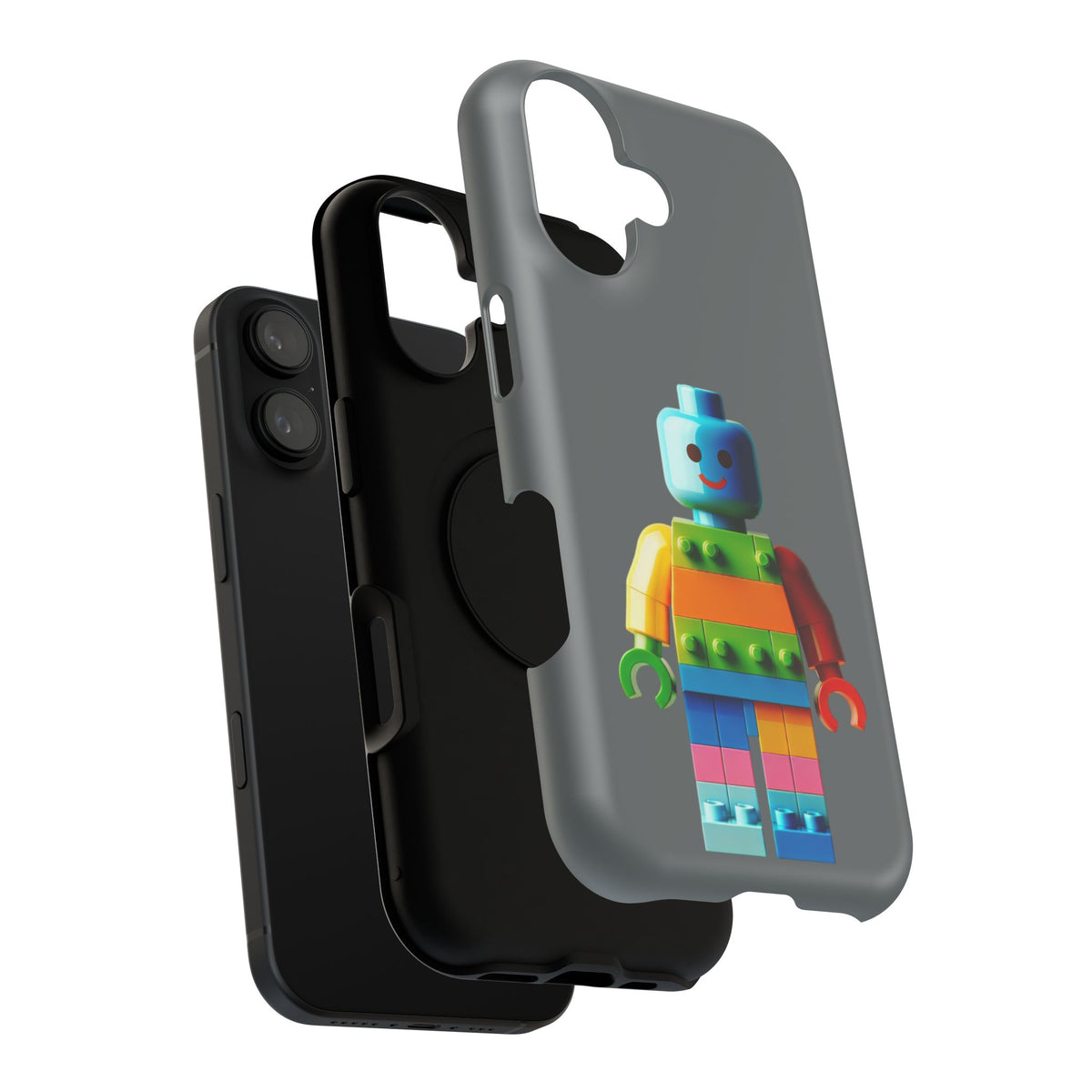 Rainbow Brick Minifigure Impact-Resistant Phone Case