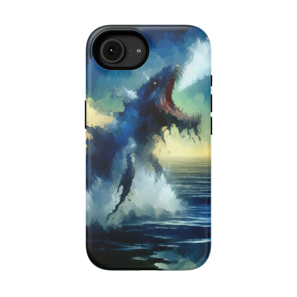 Shark Wave Impact-Resistant Phone Case — Ocean Monster Art Protective Cover