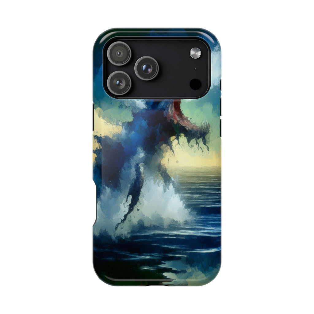 Shark Wave Impact-Resistant Phone Case — Ocean Monster Art Protective Cover