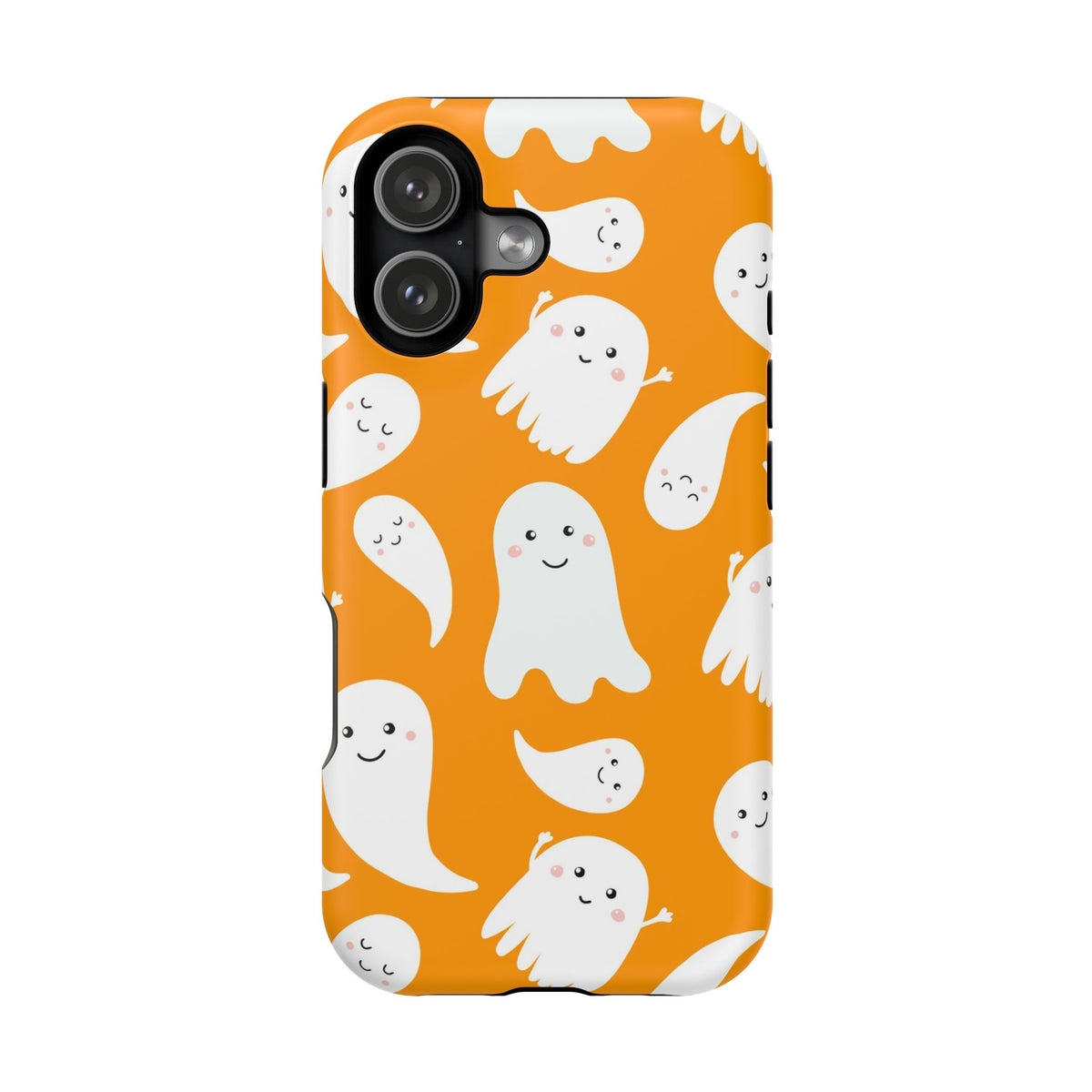 Halloween Ghosts Impact-Resistant Phone Case — Cute Orange Ghost Pattern