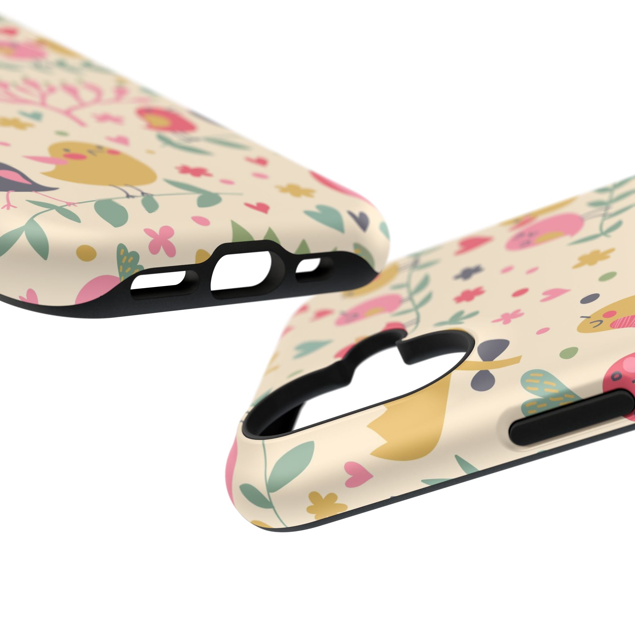 Cute Bird Floral Phone Case, Impact-Resistant