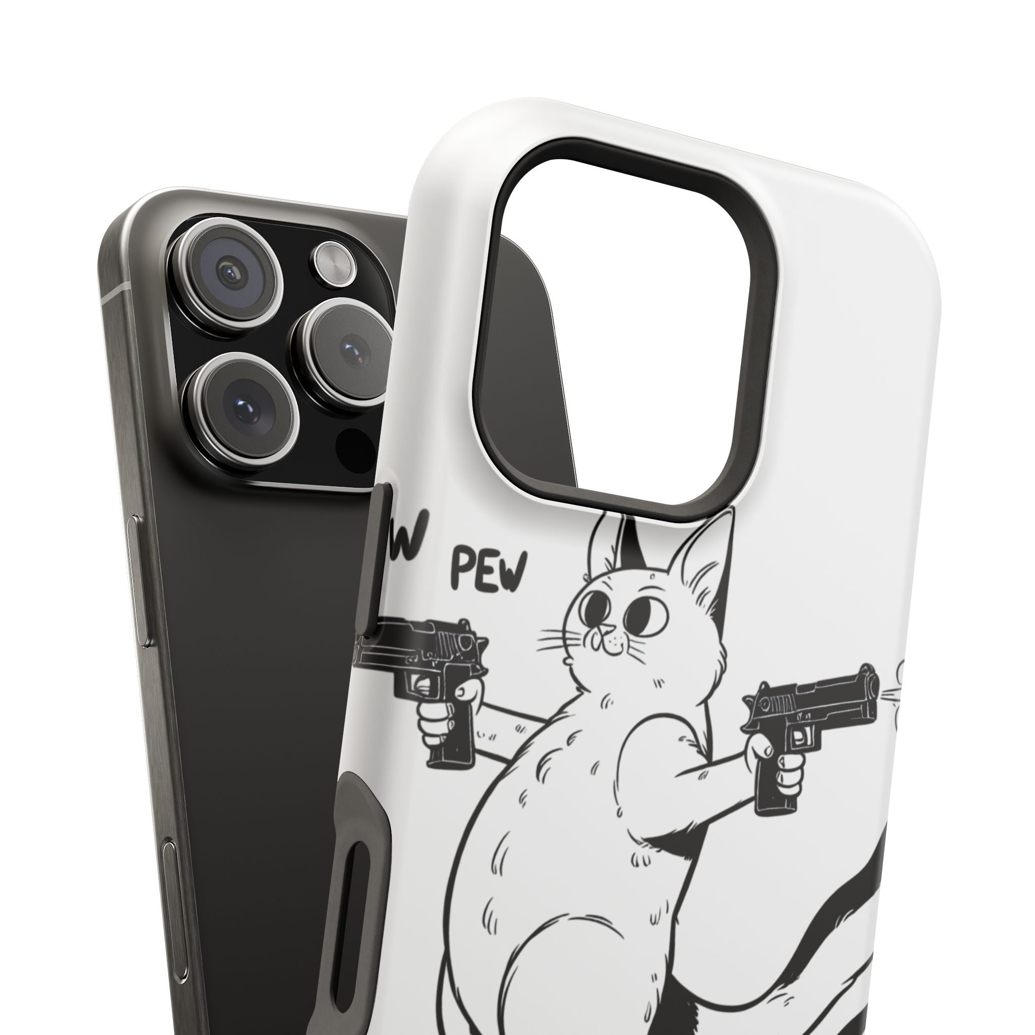 Impact Resistant Phone Case- Funny Cat Pew Pew