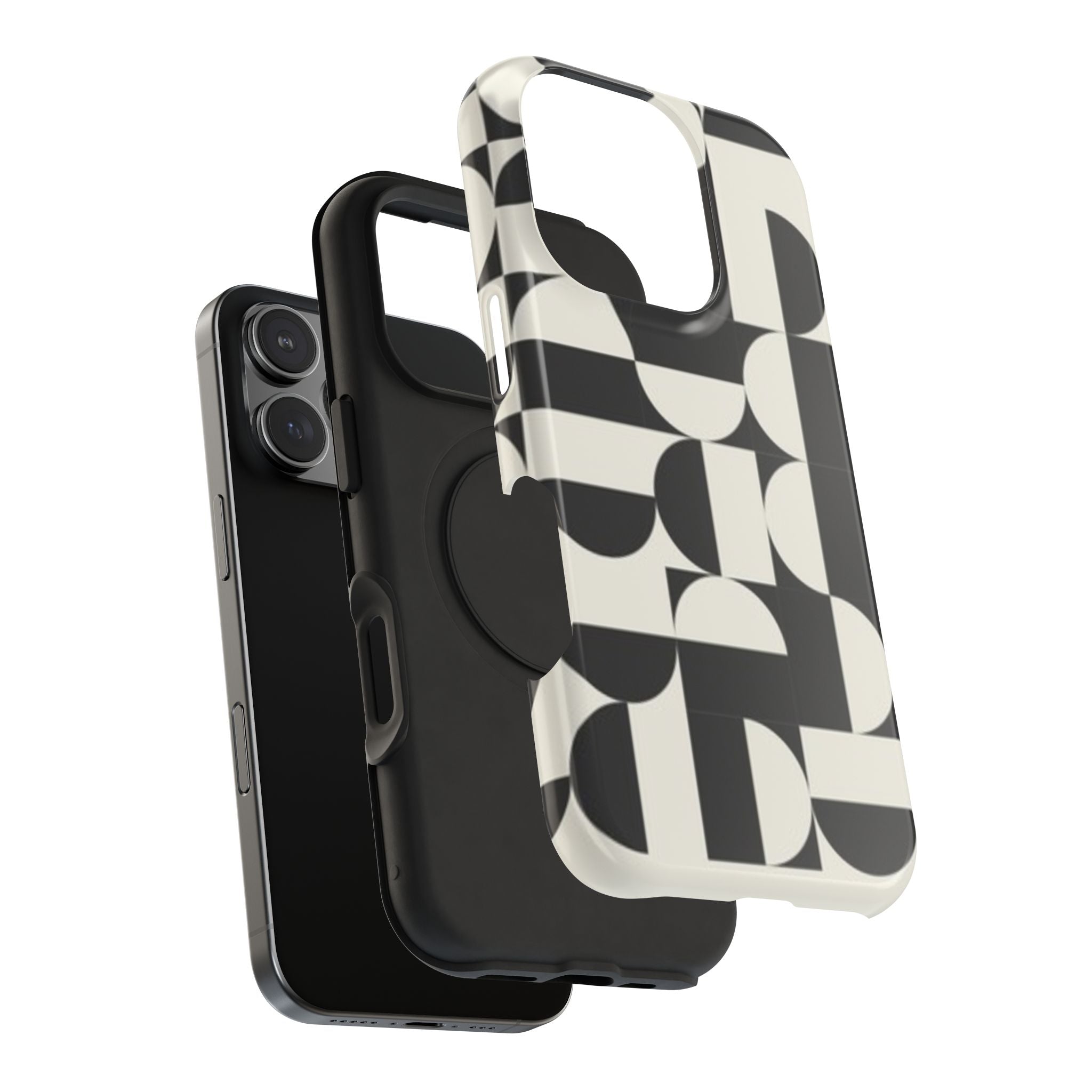 Black and White Design Impact-Resistant Case