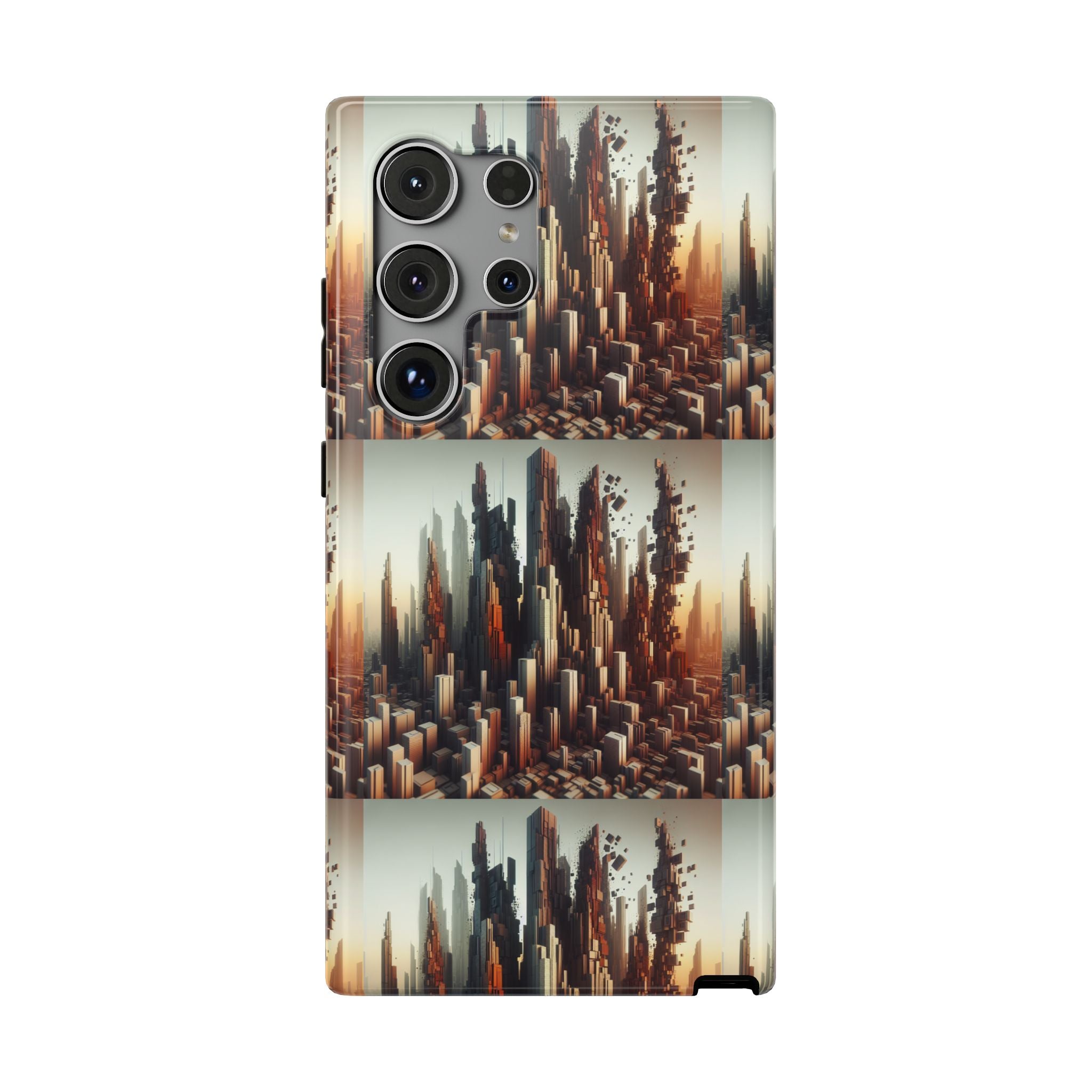 Abstract Skyline iPhone Case — Surreal Cityscape Impact-Resistant Phone Cover