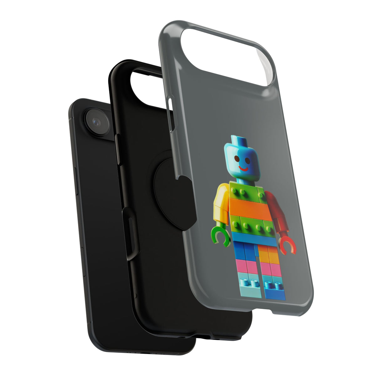 Rainbow Brick Minifigure Impact-Resistant Phone Case
