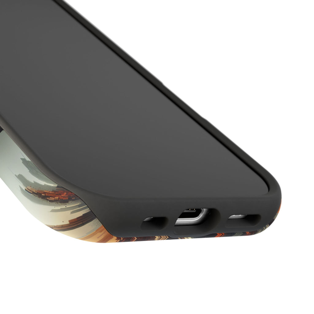 Abstract Skyline iPhone Case — Surreal Cityscape Impact-Resistant Phone Cover
