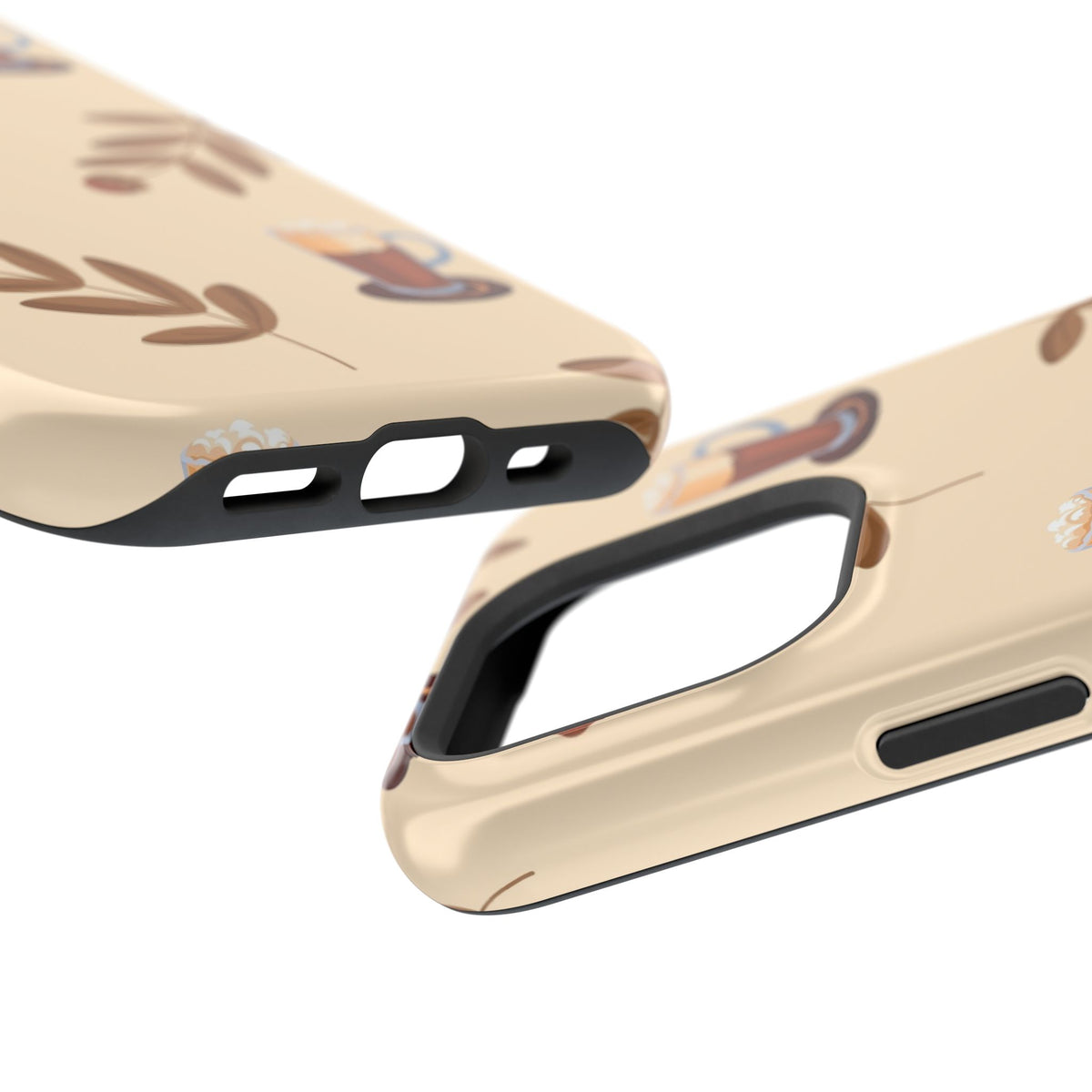 Latte & Leaves Impact-Resistant Phone Case for Samsung Galaxy Phones