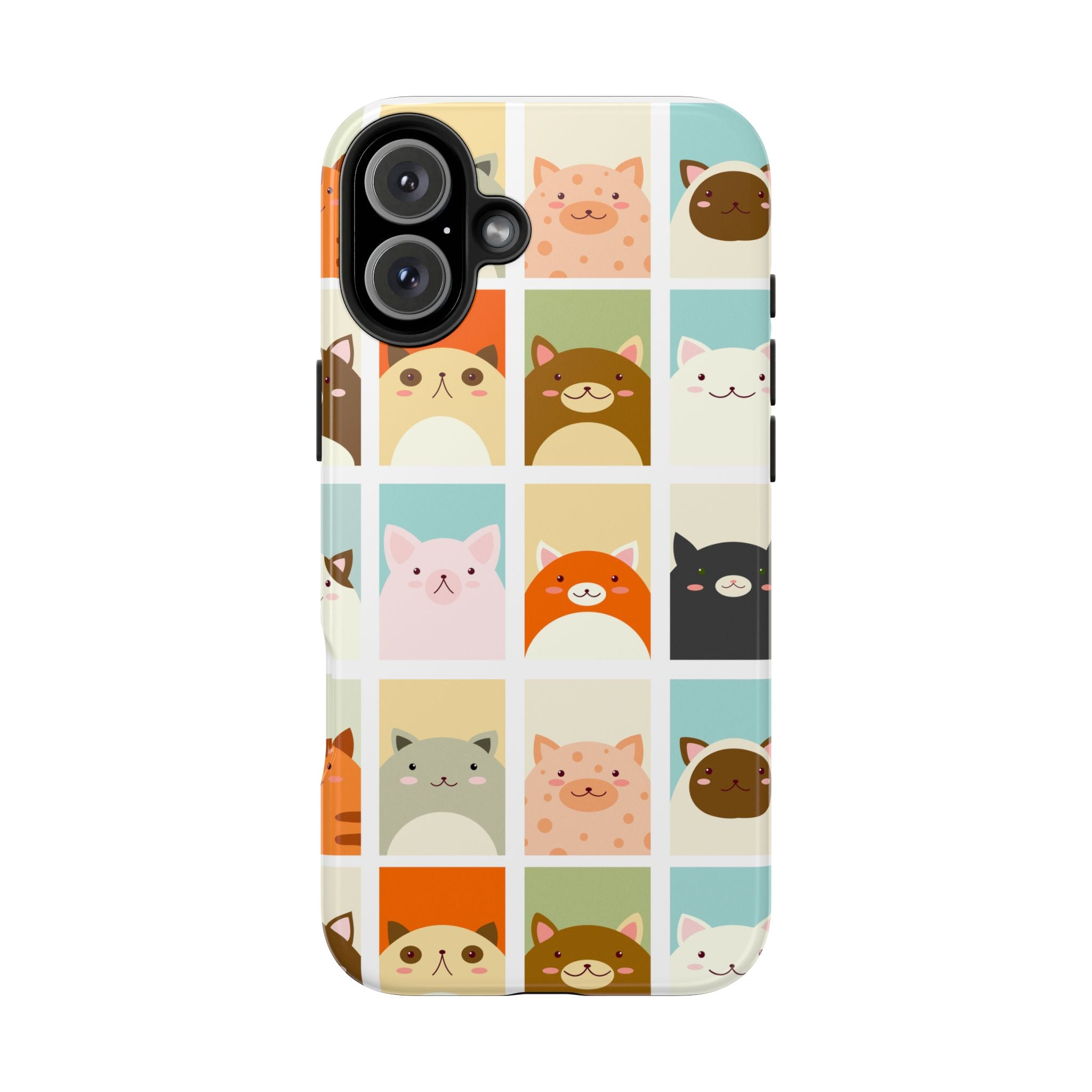 Cute Grid Cats Tough Phone Case