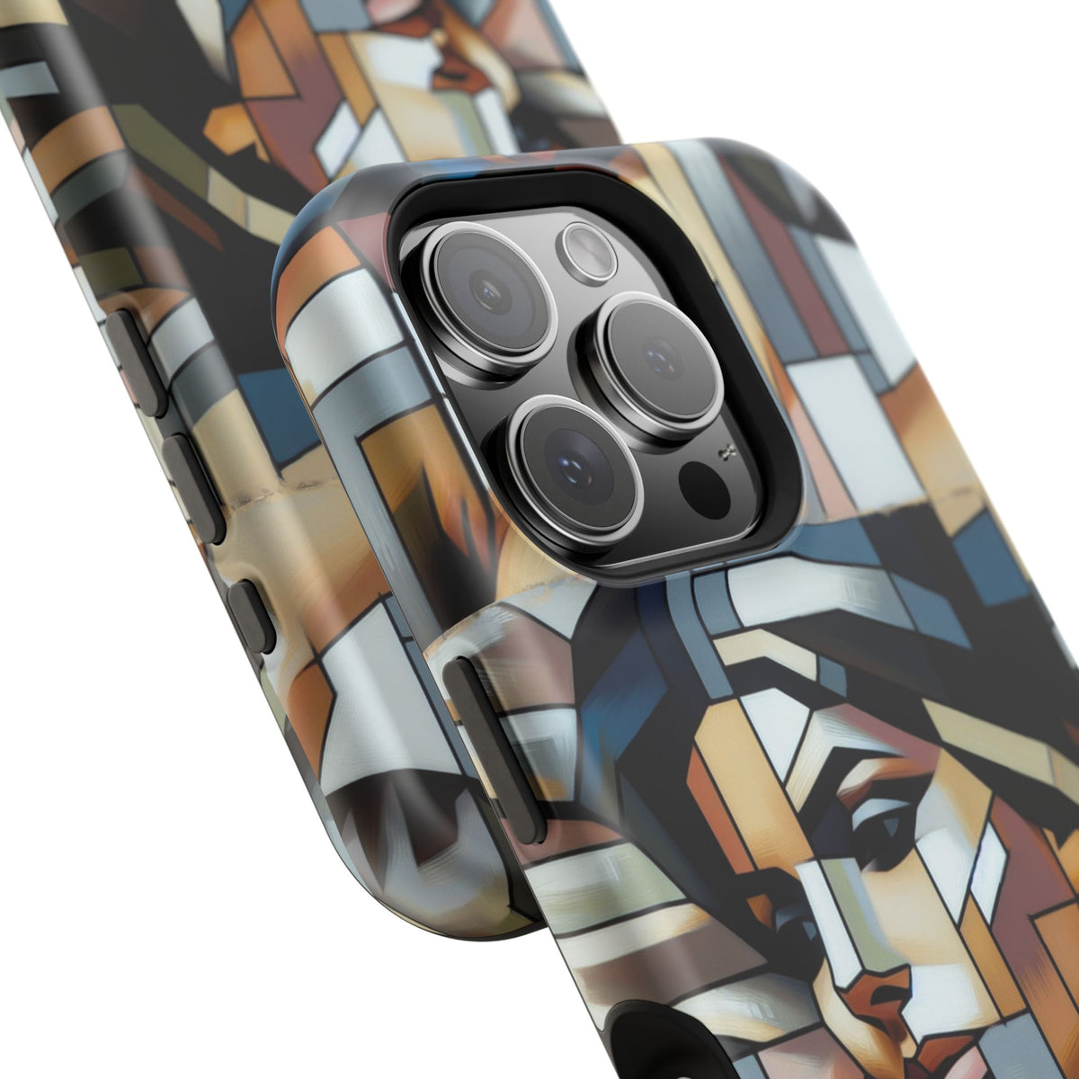 Impact-Resistant Case — Geometric Stained-Glass Woman Phone Cover