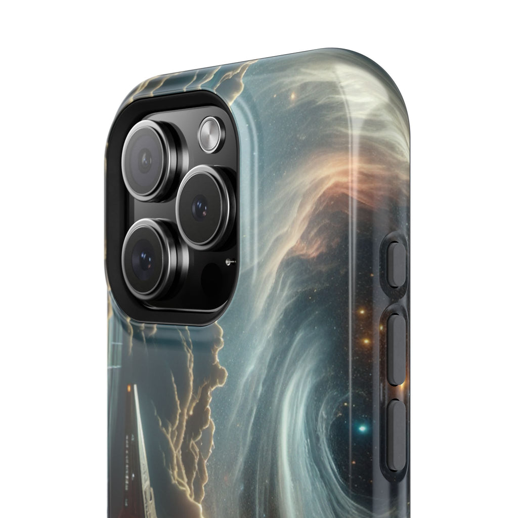 Spacecraft Vortex Phone Case — Impact-Resistant Sci‑Fi iPhone Cover
