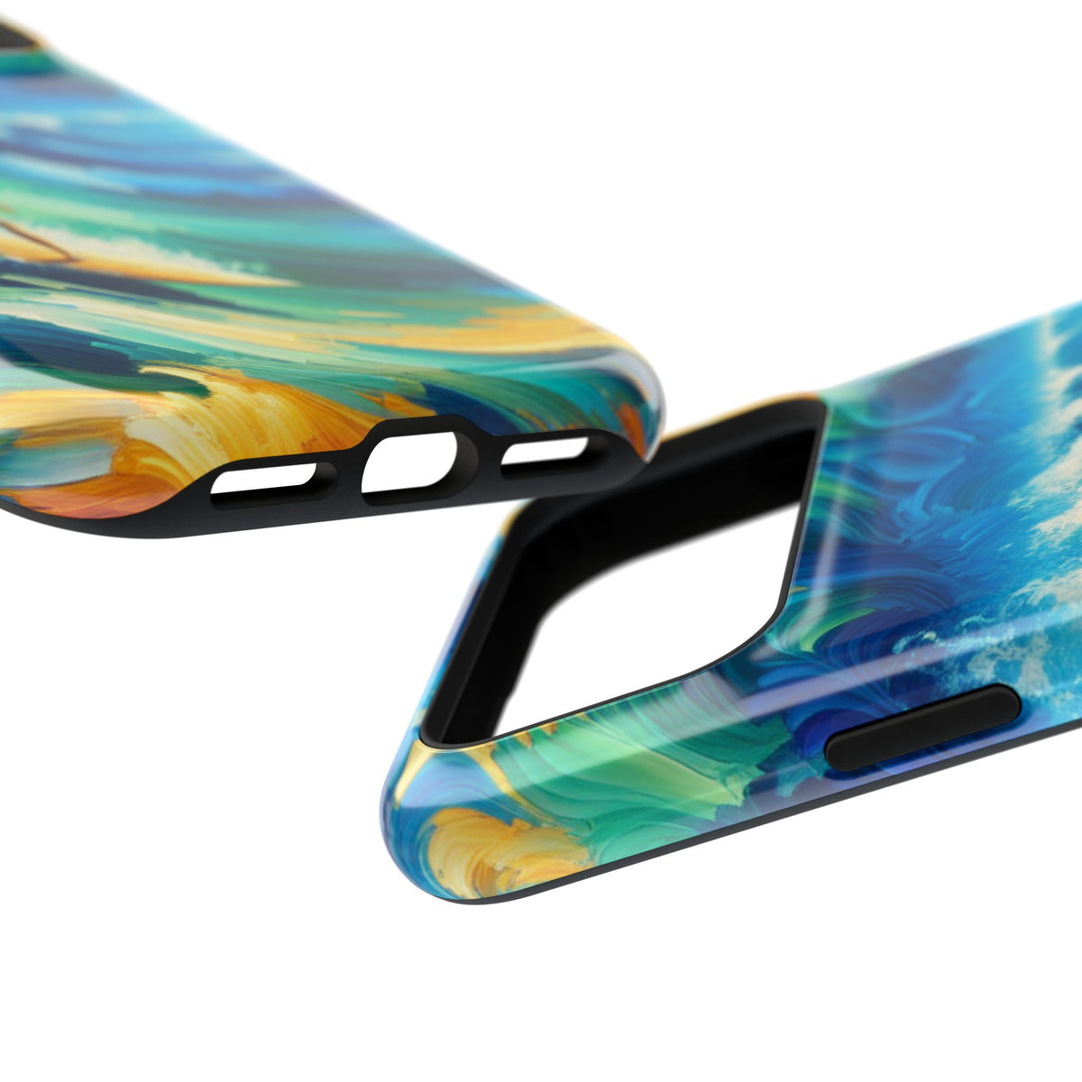 Surfer Wave Impact Phone Case – Vibrant Ocean Art Protective Cover