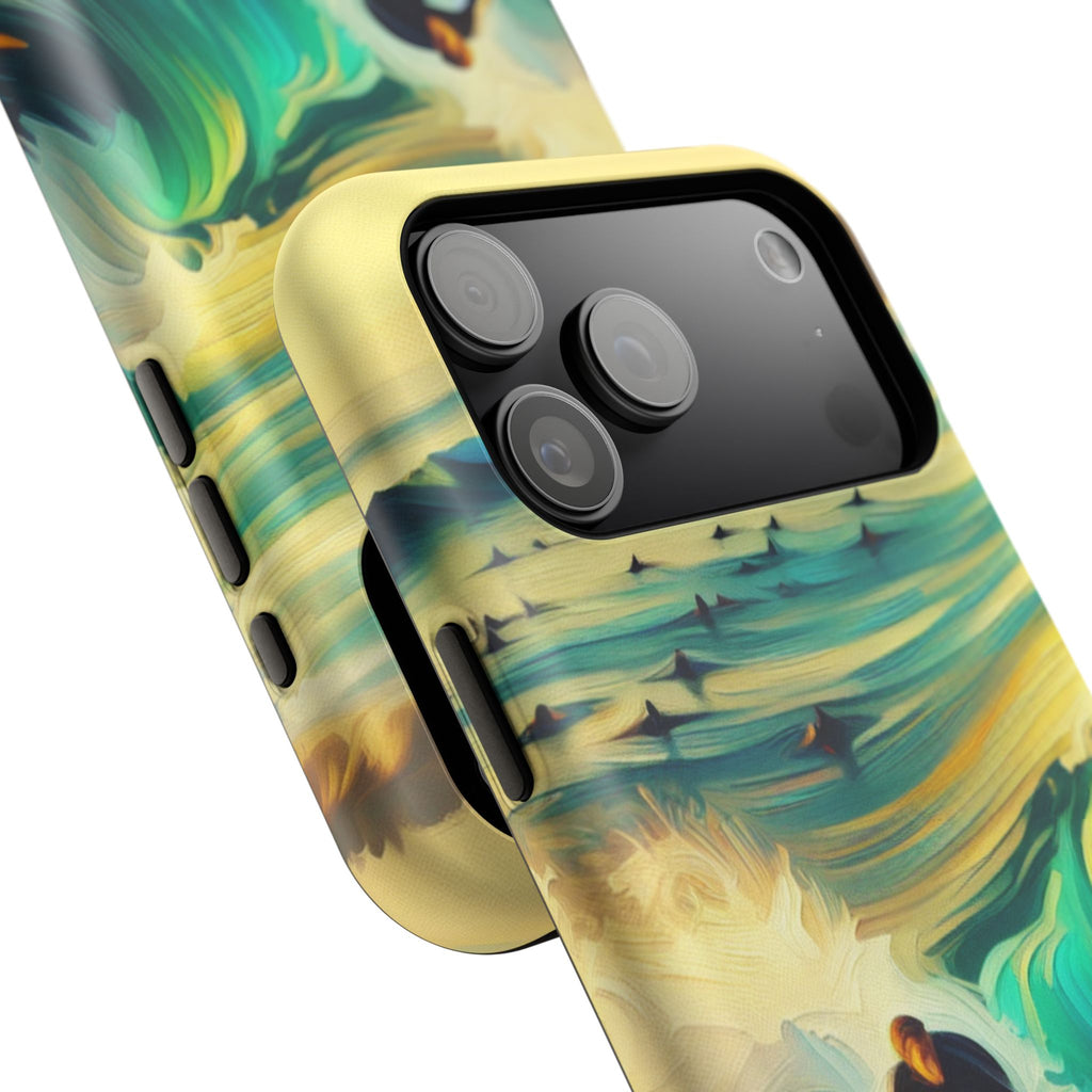 Surfing Waves Impact-Resistant Phone Case — Colorful Surfer Design