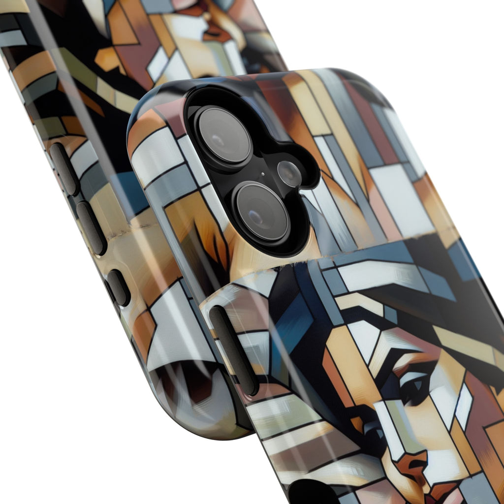 Impact-Resistant Case — Geometric Stained-Glass Woman Phone Cover