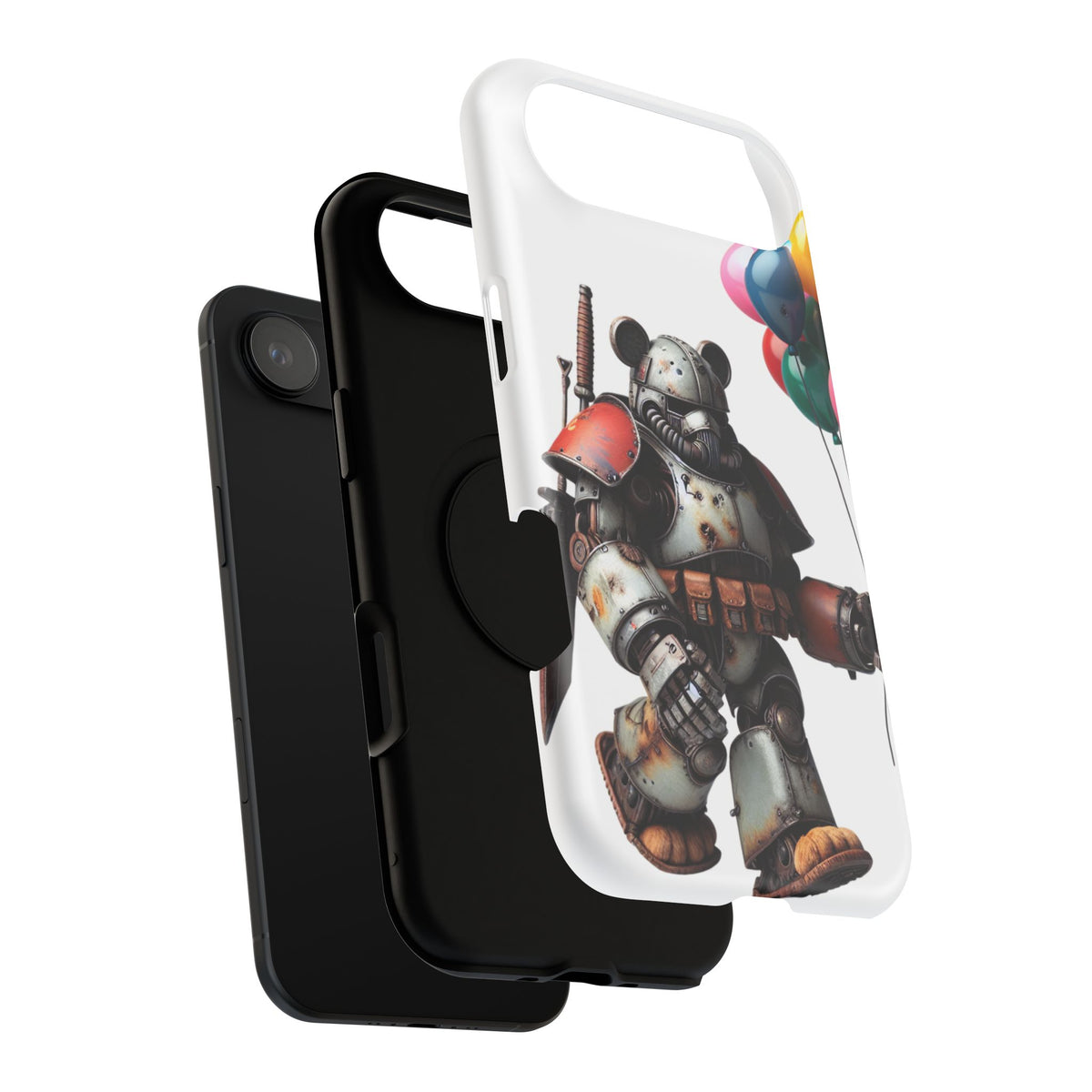 Armored Bear with Balloons Impact-Resistant Galaxy Cute Phone Cases