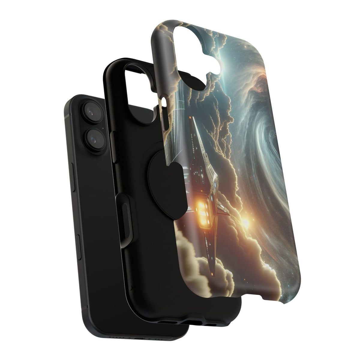 Spacecraft Vortex Phone Case — Impact-Resistant Sci‑Fi iPhone Cover