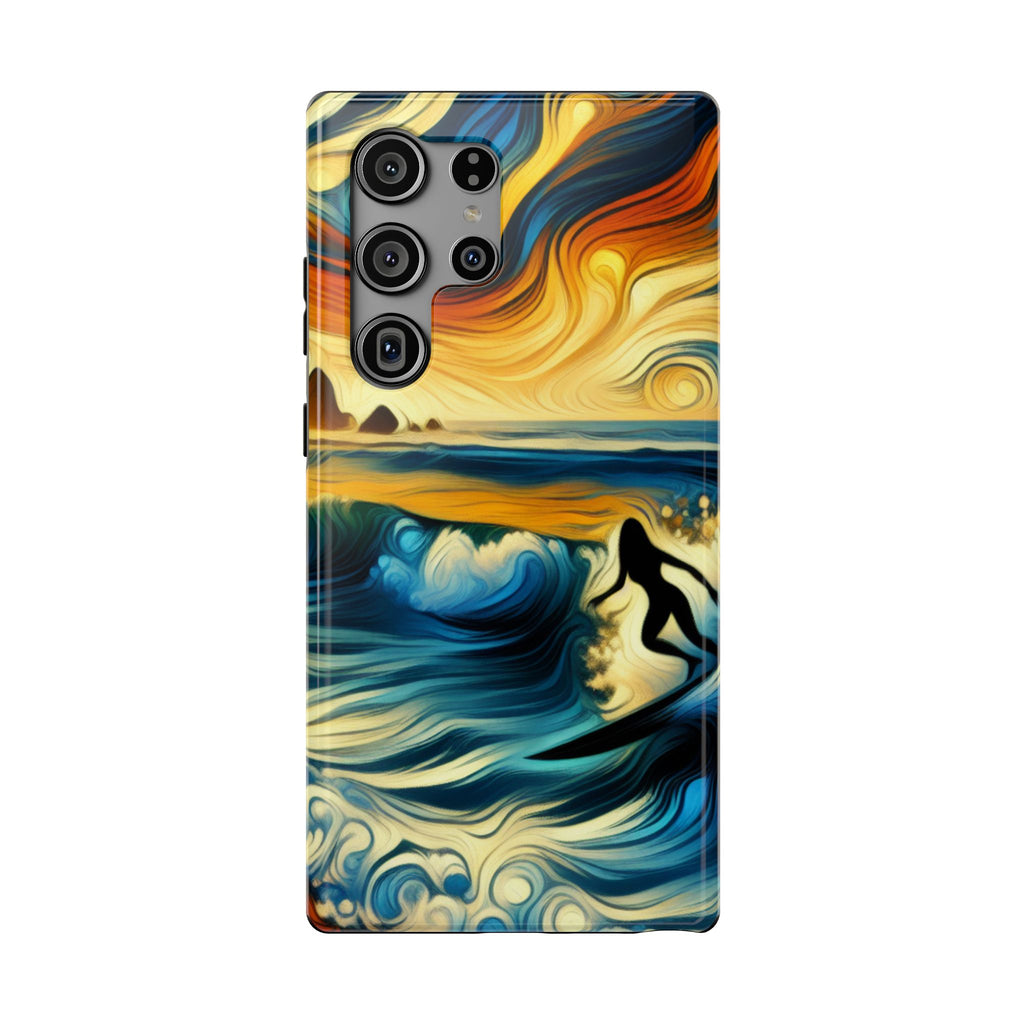 Impact Resistant Phone Case - Surfing Ocean Waves Design, Coastal Decor Gift