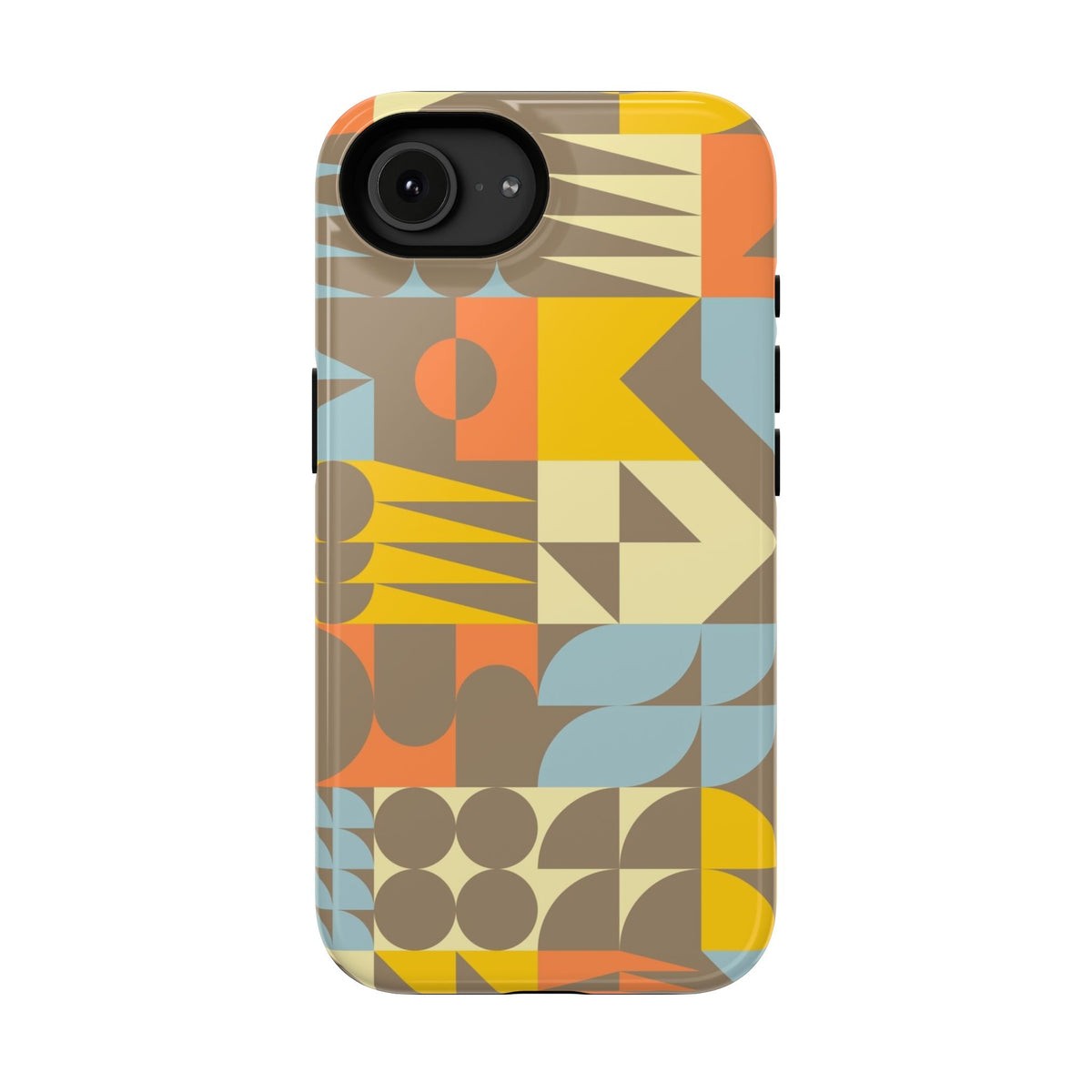 Retro Geometric Impact Phone Case — Mid-Century Modern Pattern for iPhone