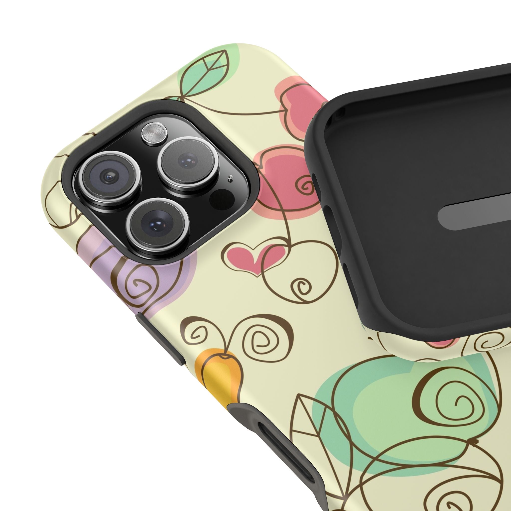 Colorful Floral Phone Case, Impact-Resistant