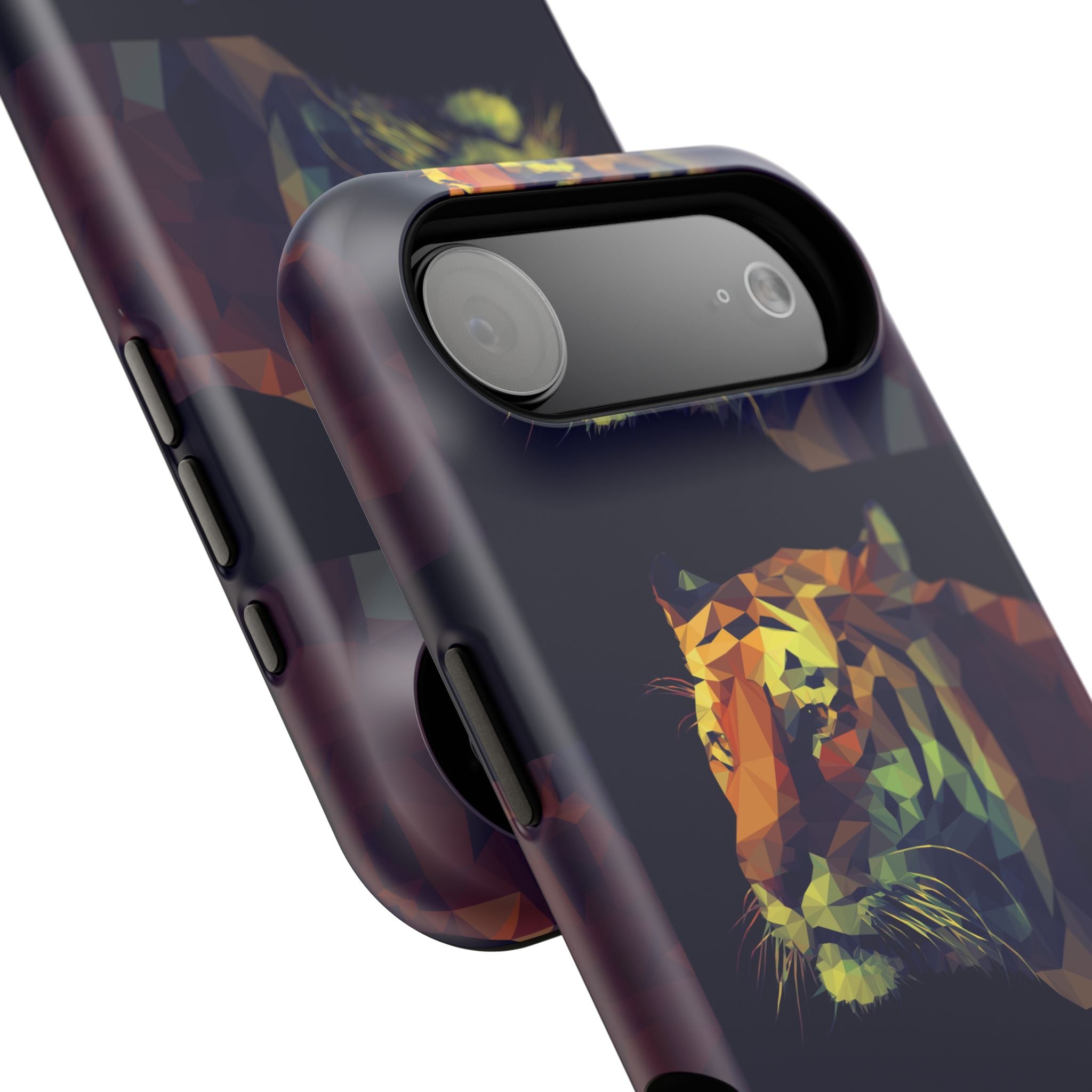 Colorful Tiger Phone Case, Impact-Resistant