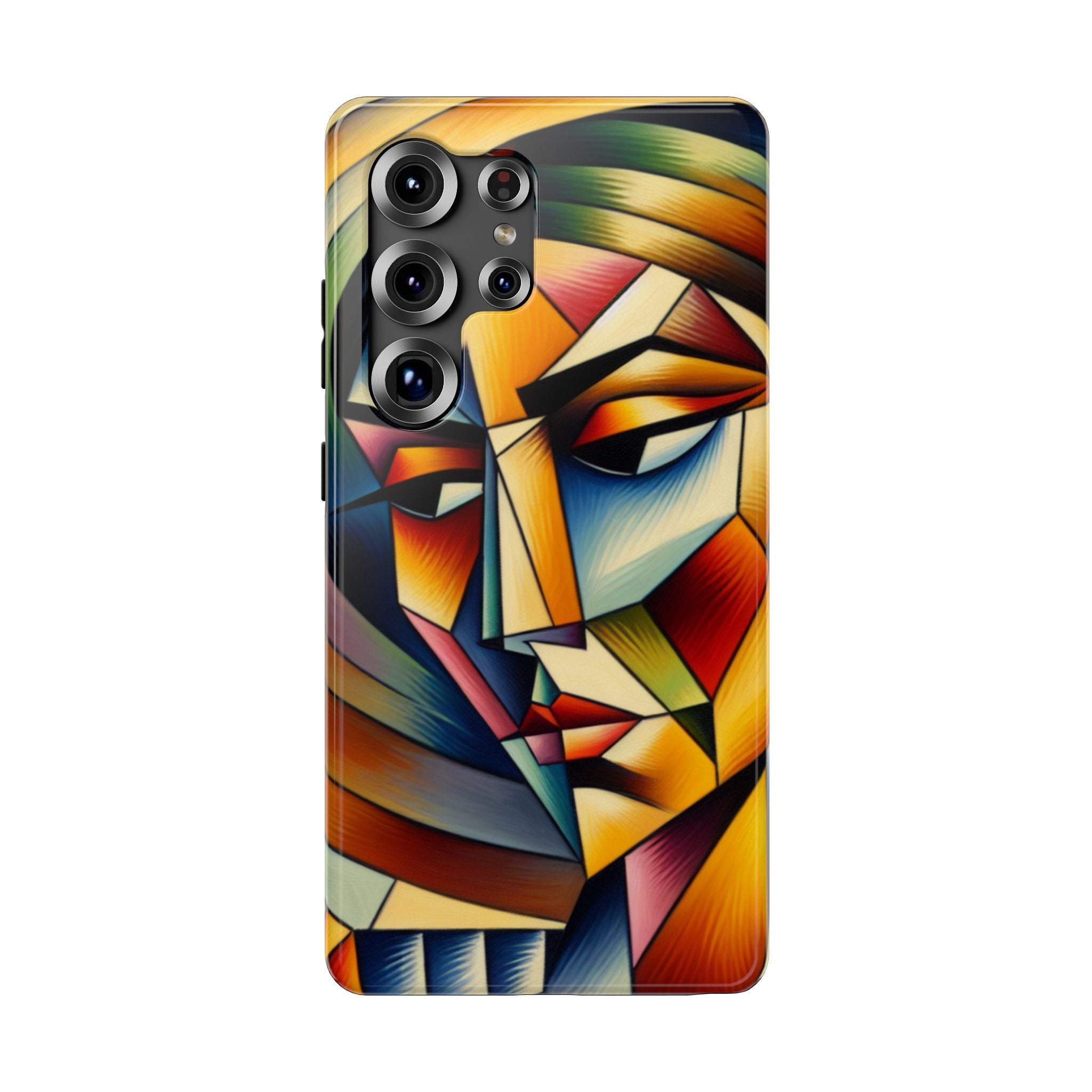 Abstract Cubist Face Phone Case — Impact-Resistant Artistic iPhone Cover