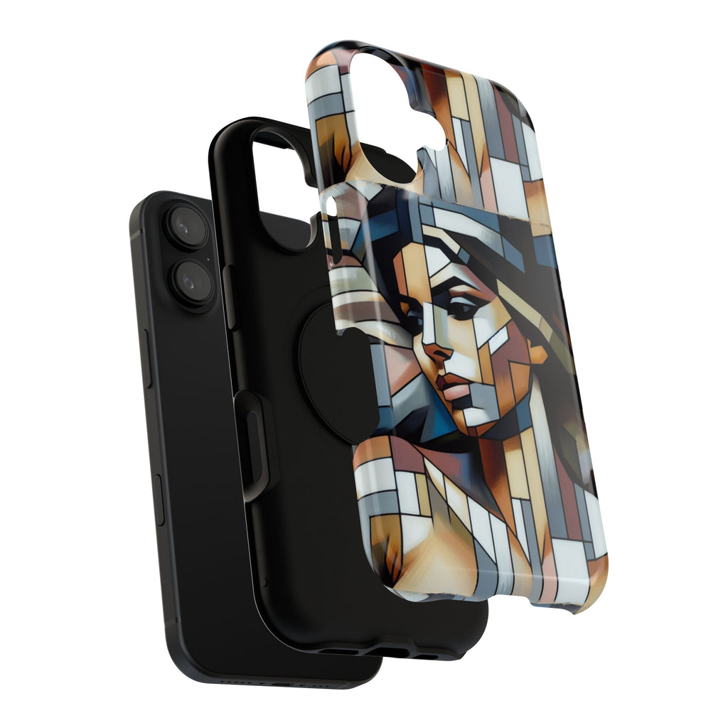 Impact-Resistant Case — Geometric Stained-Glass Woman Phone Cover