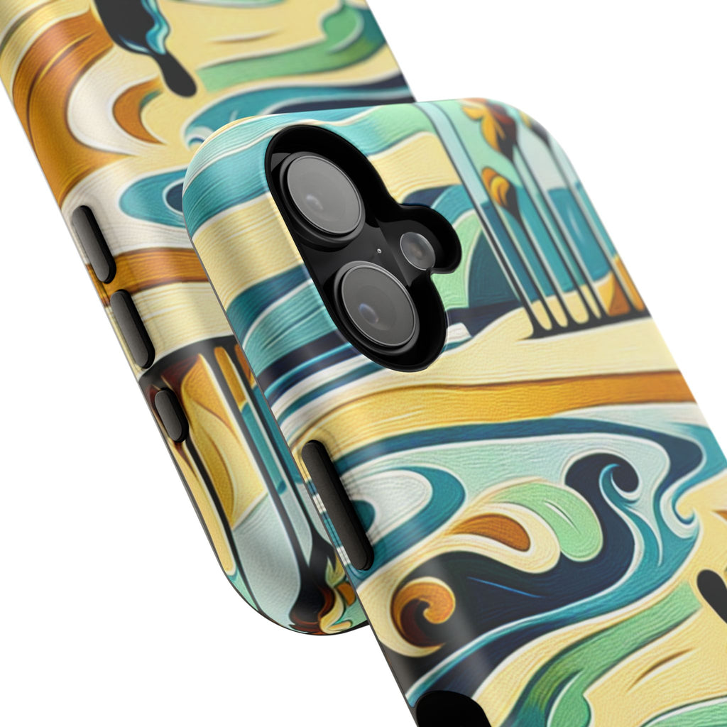 Surfboard Wave Art Phone Case — Impact-Resistant Beach Vibes iPhone Case