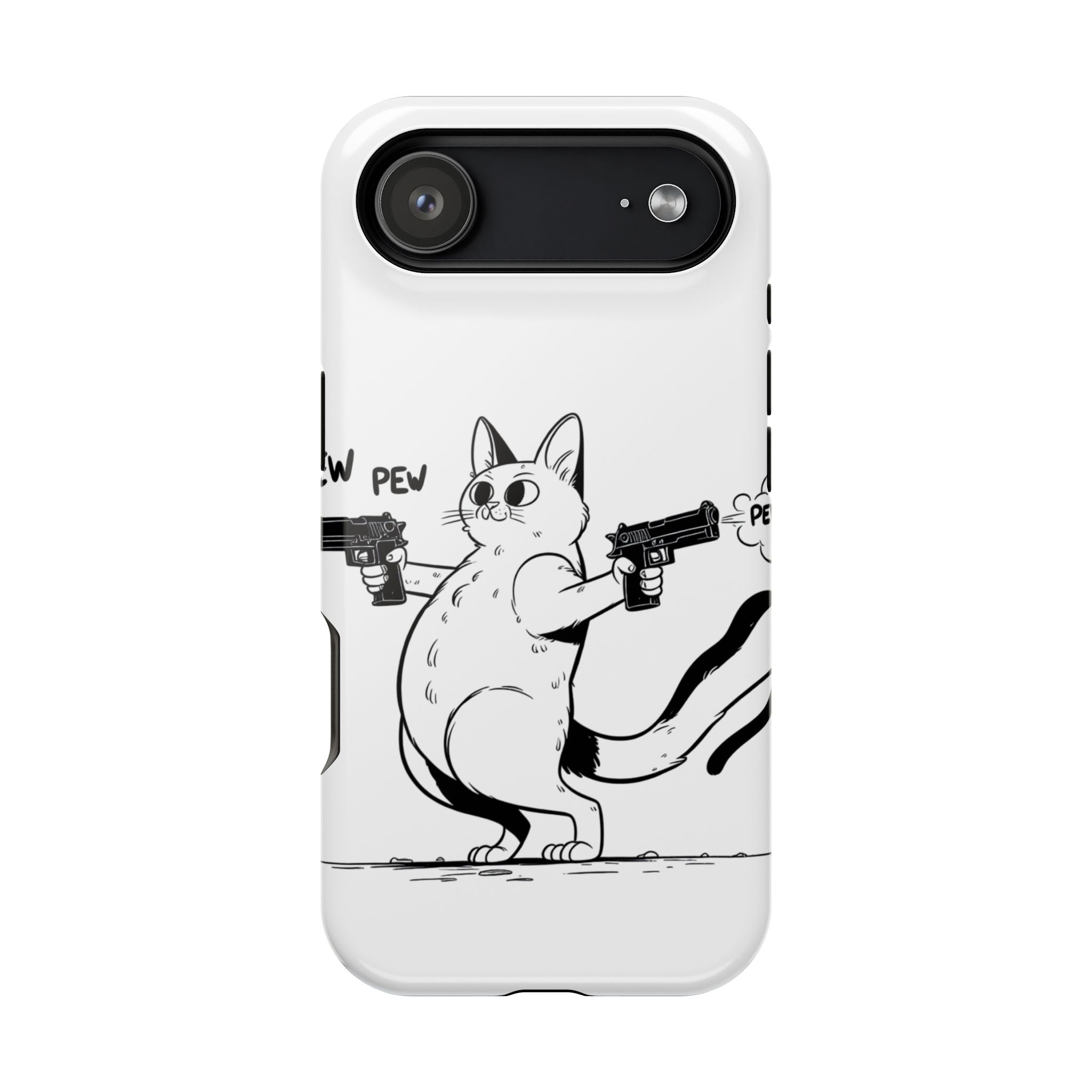 Impact Resistant Phone Case- Funny Cat Pew Pew