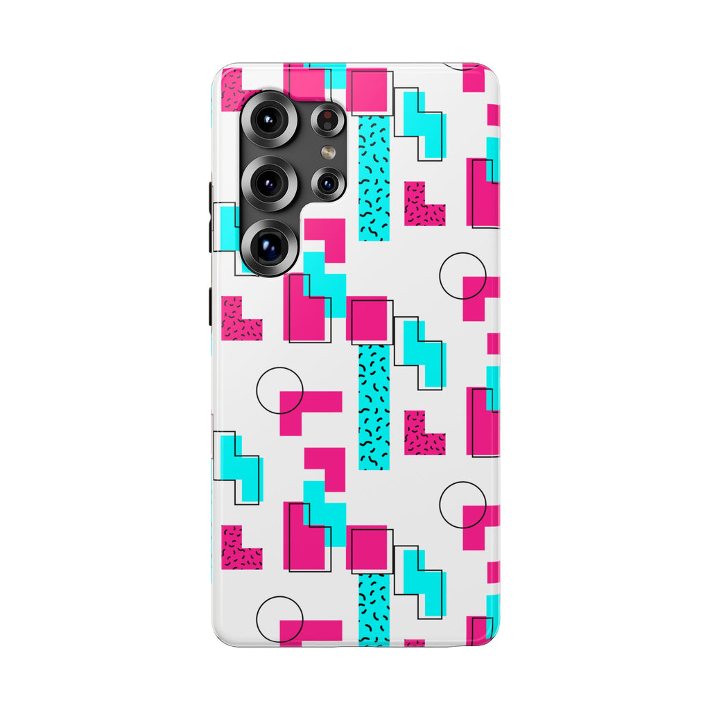 Retro Geometric Phone Case — 80s Memphis Pattern Impact-Resistant Case