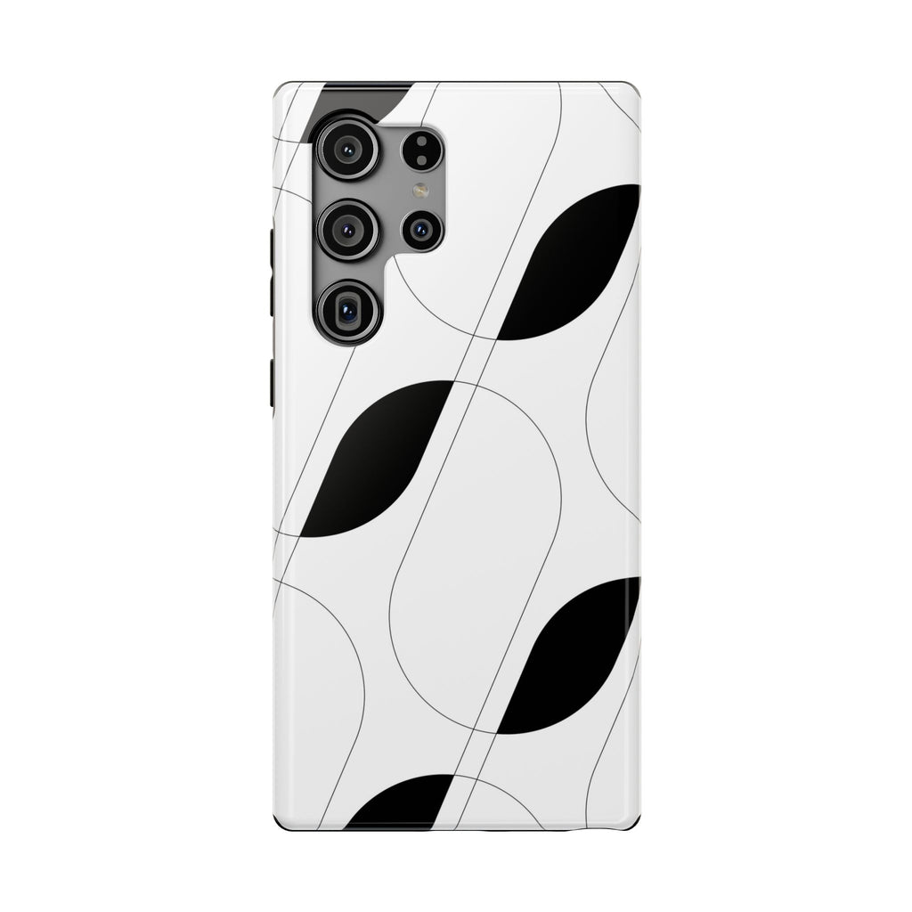 Minimalist Black Leaf Phone Case — Impact-Resistant Protective Case for iPhone