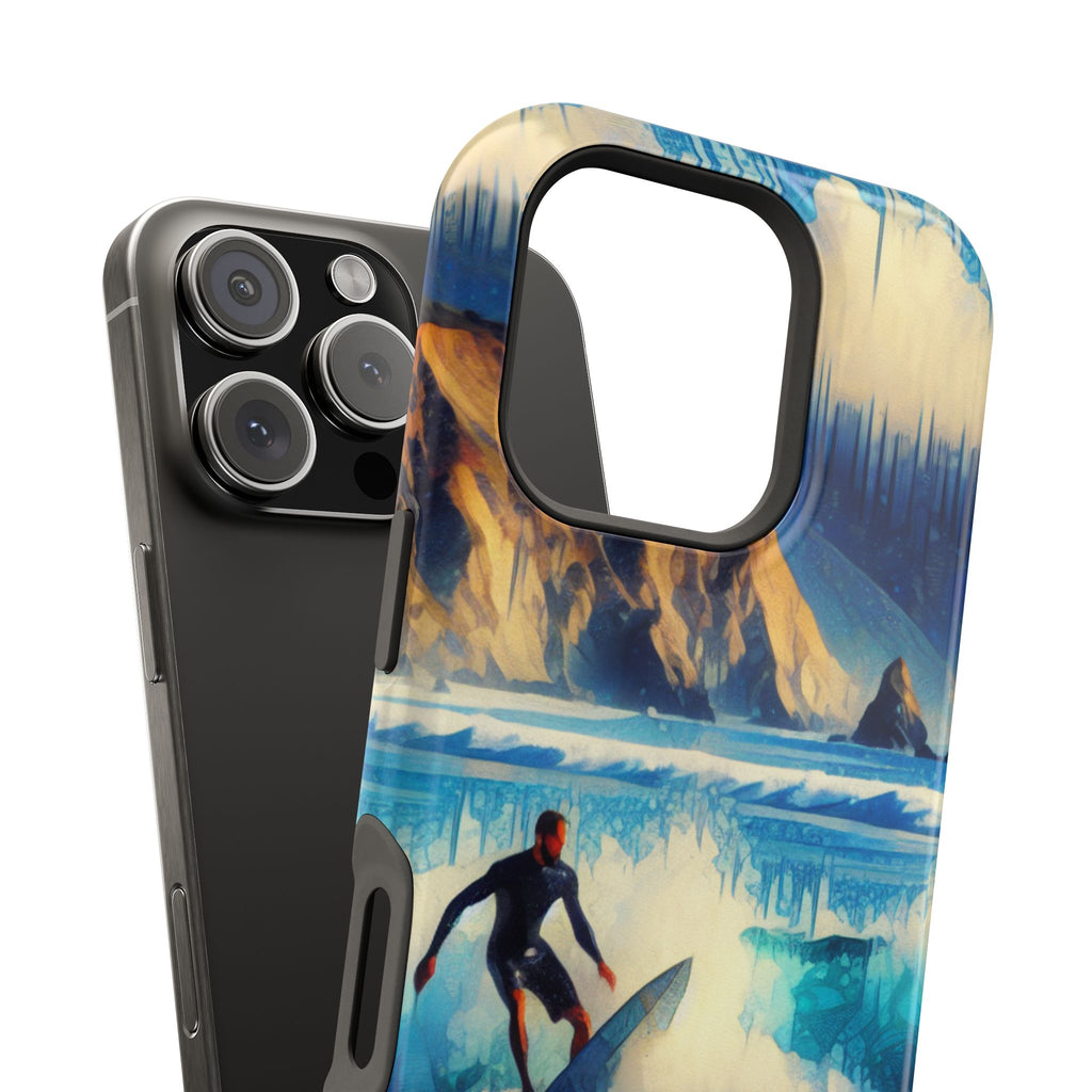 Surfer Wave Impact Phone Case – Vibrant Ocean Art Protective Cover