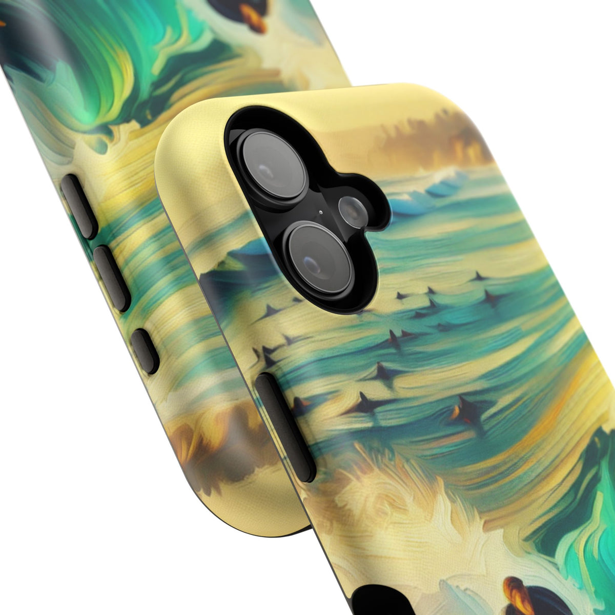 Surfing Waves Impact-Resistant Phone Case — Colorful Surfer Design