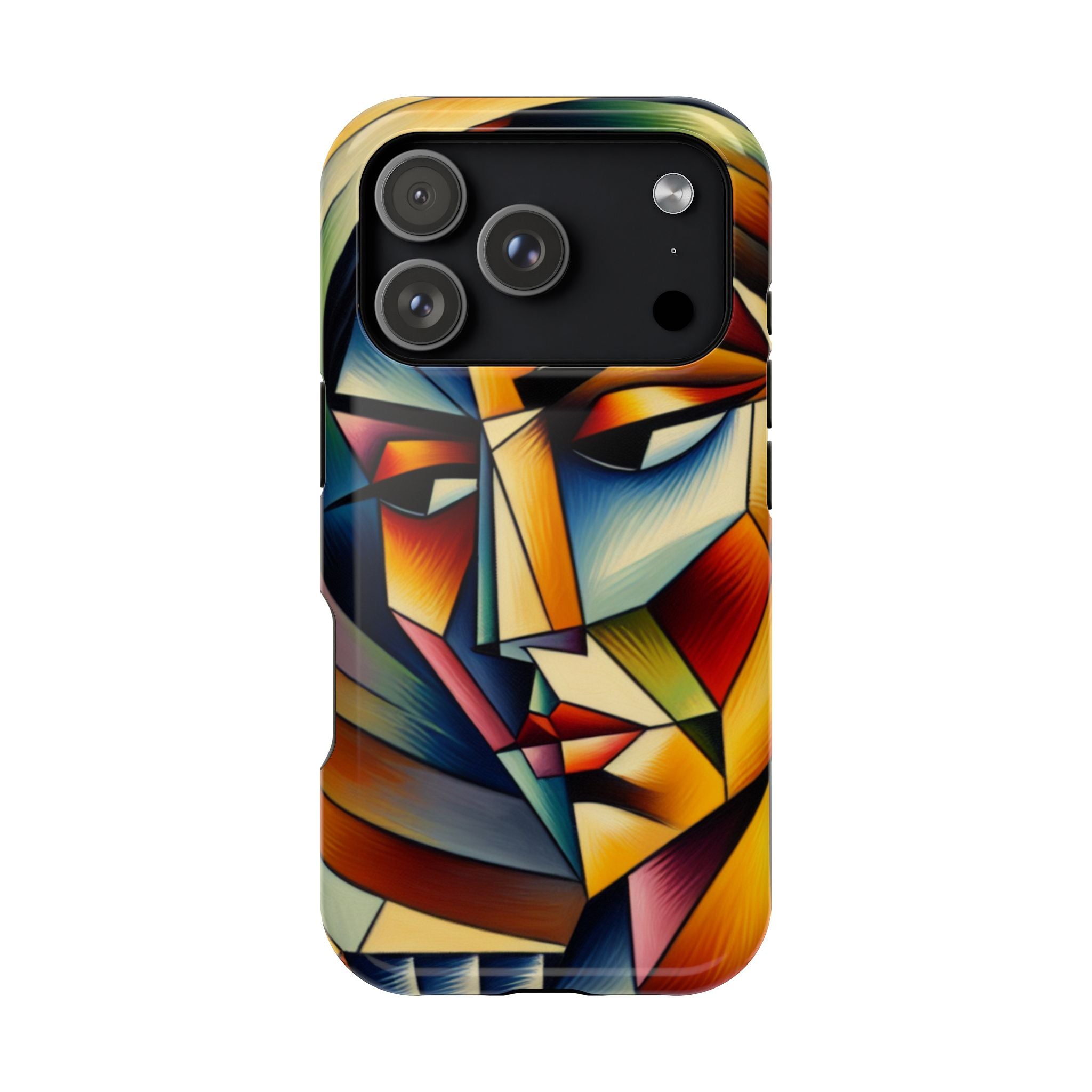 Abstract Cubist Face Phone Case — Impact-Resistant Artistic iPhone Cover