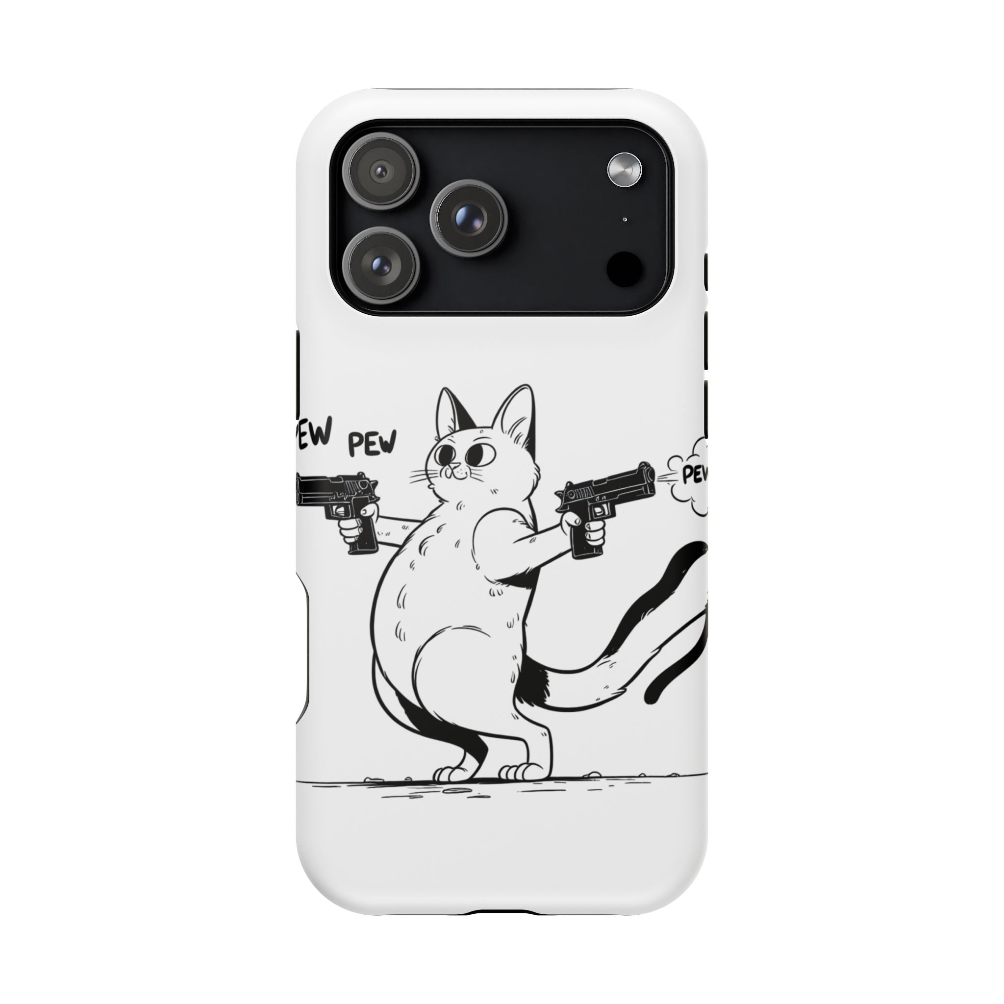 Impact Resistant Phone Case- Funny Cat Pew Pew