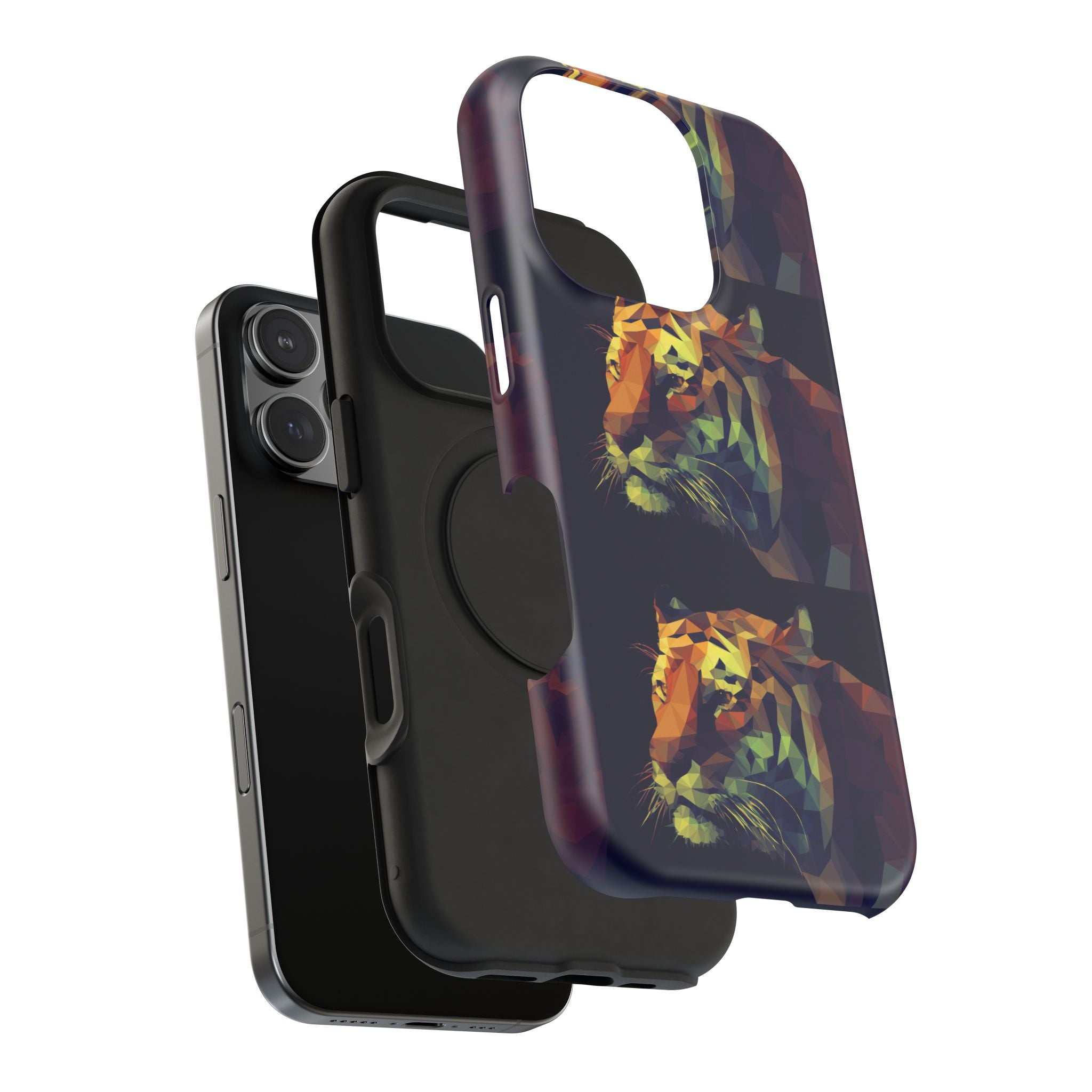 Colorful Tiger Phone Case, Impact-Resistant