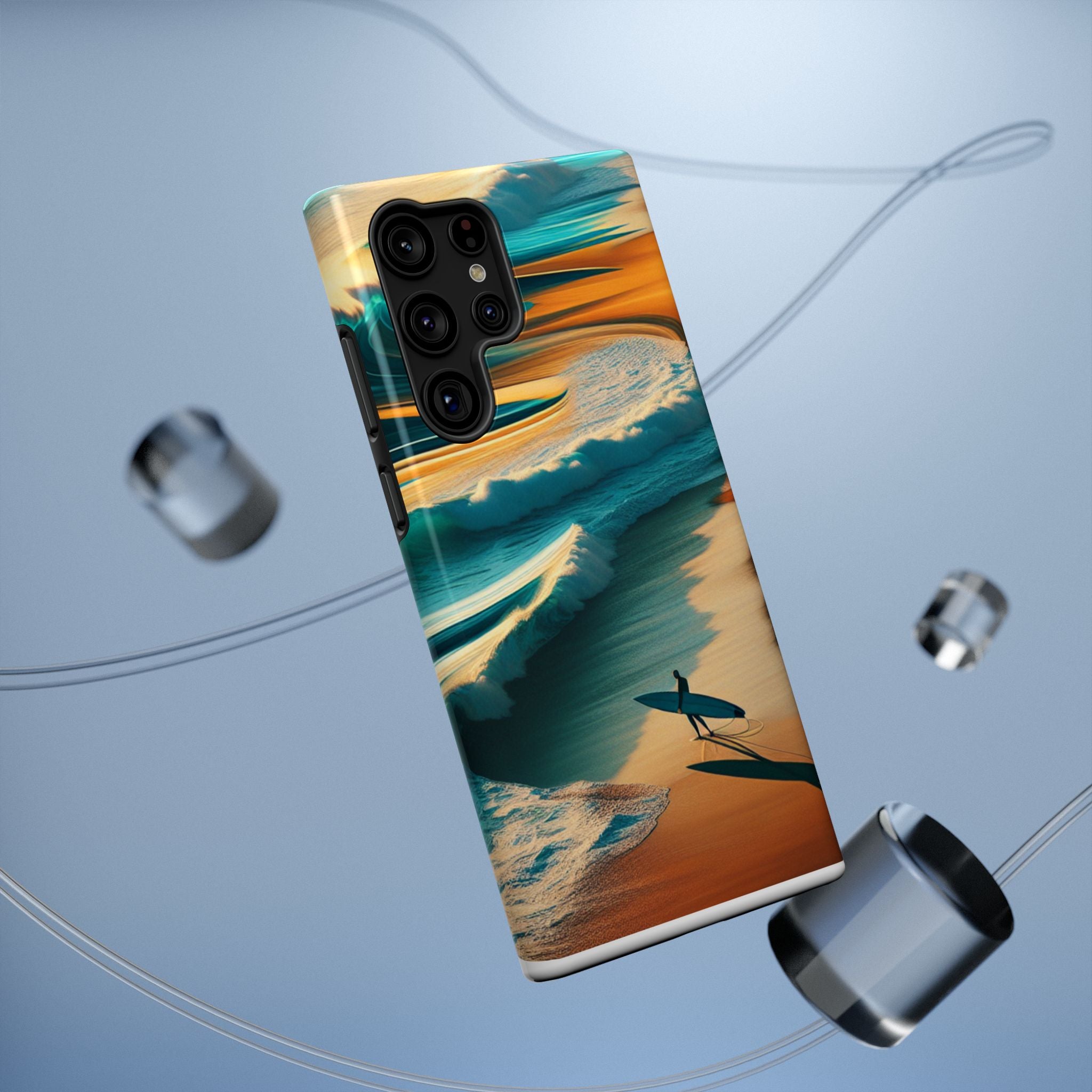 Impact Resistant Phone Case, Surf Wave Beach Lovers, Ocean Waves Design
