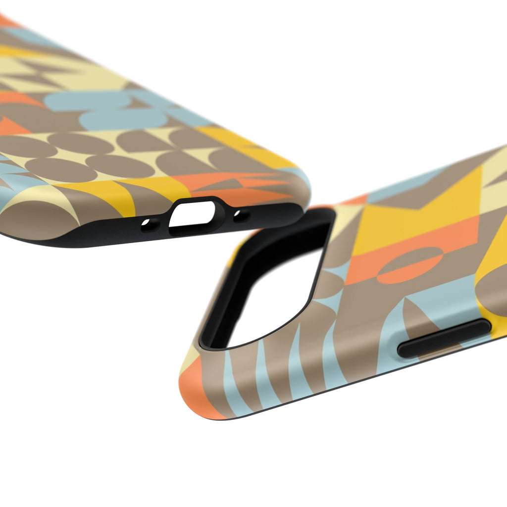 Retro Geometric Impact Phone Case — Mid-Century Modern Pattern for iPhone