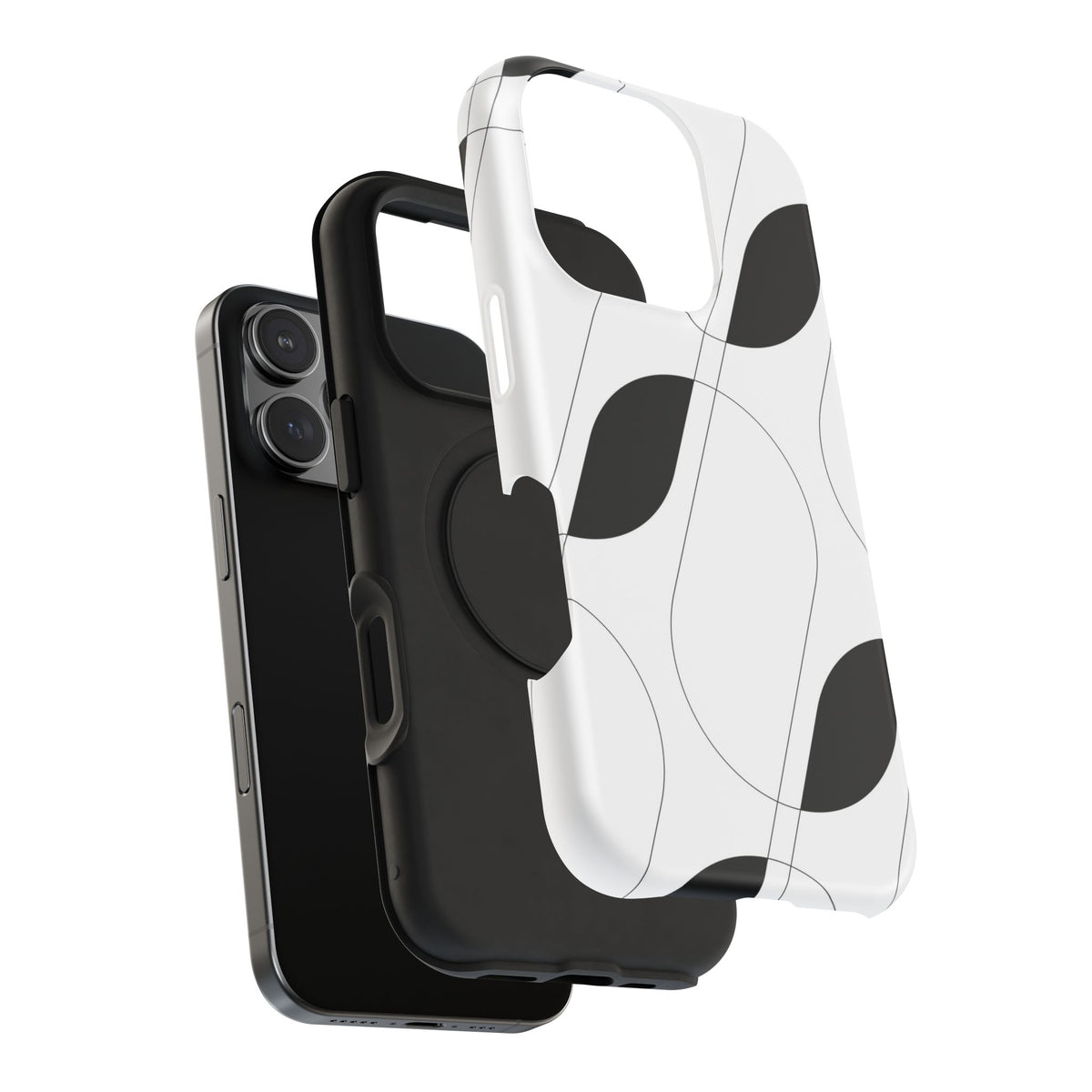 Minimalist Black Leaf Phone Case — Impact-Resistant Protective Case for iPhone