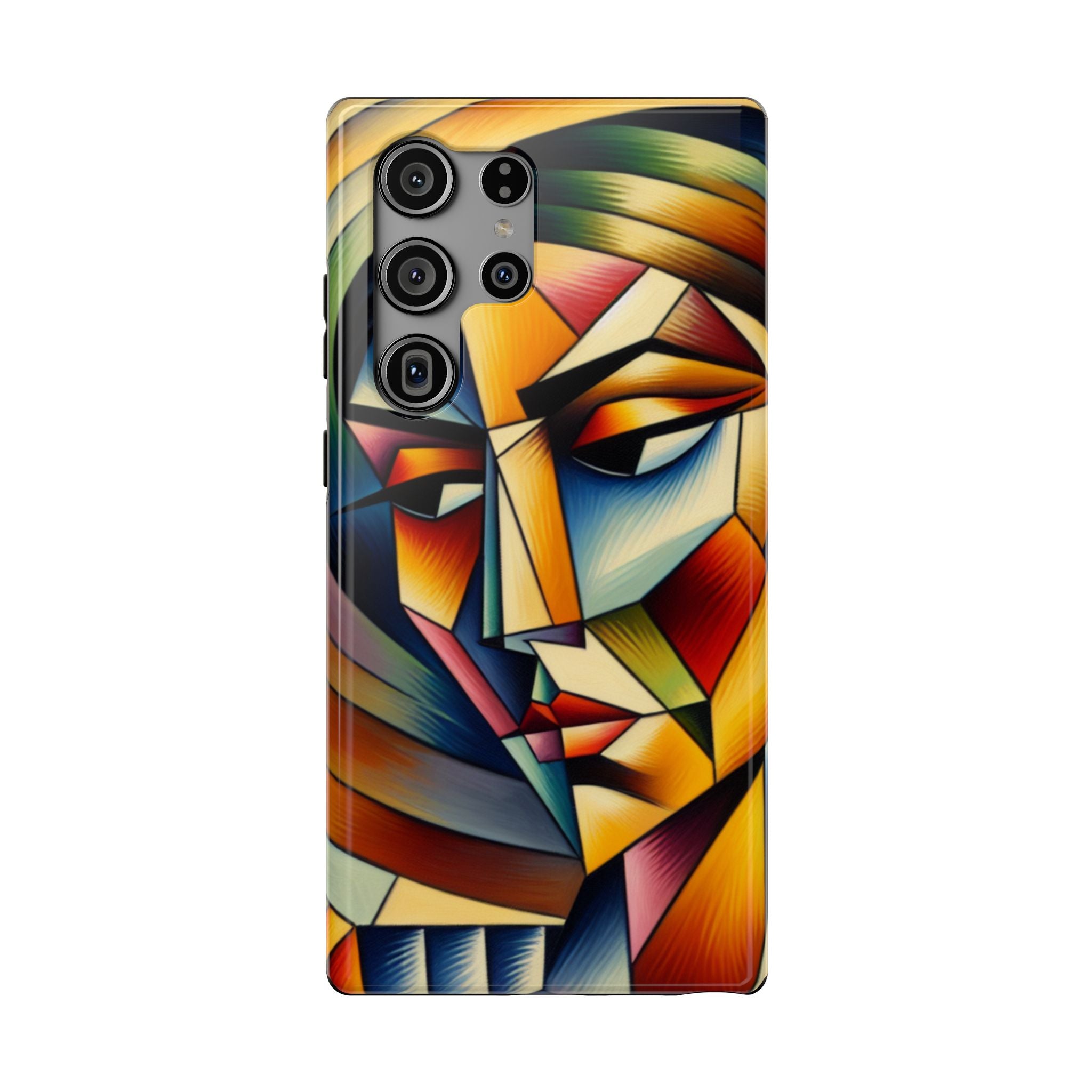 Abstract Cubist Face Phone Case — Impact-Resistant Artistic iPhone Cover